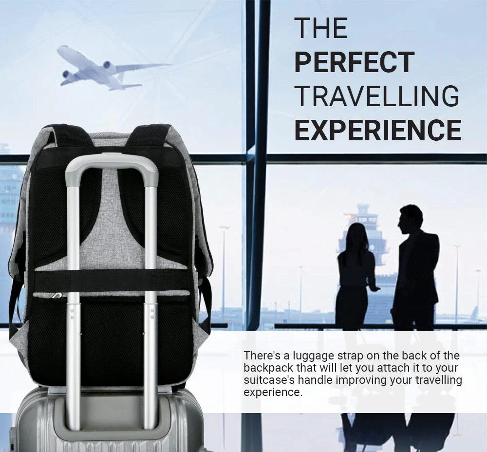 Mark Ryden Laptop Backpack Business Bags w/ USB Charging Port - Gray