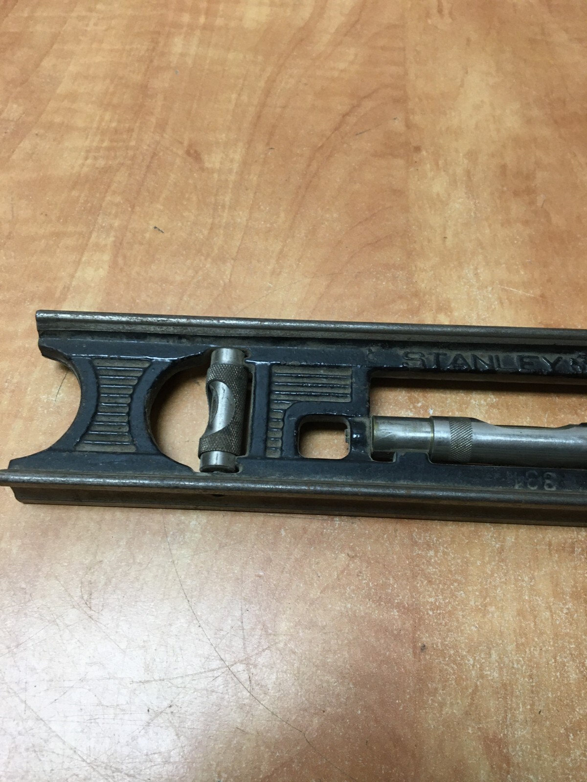 Stanley No. 36 Cast Iron Level 12" Long 3 Vials Vintage