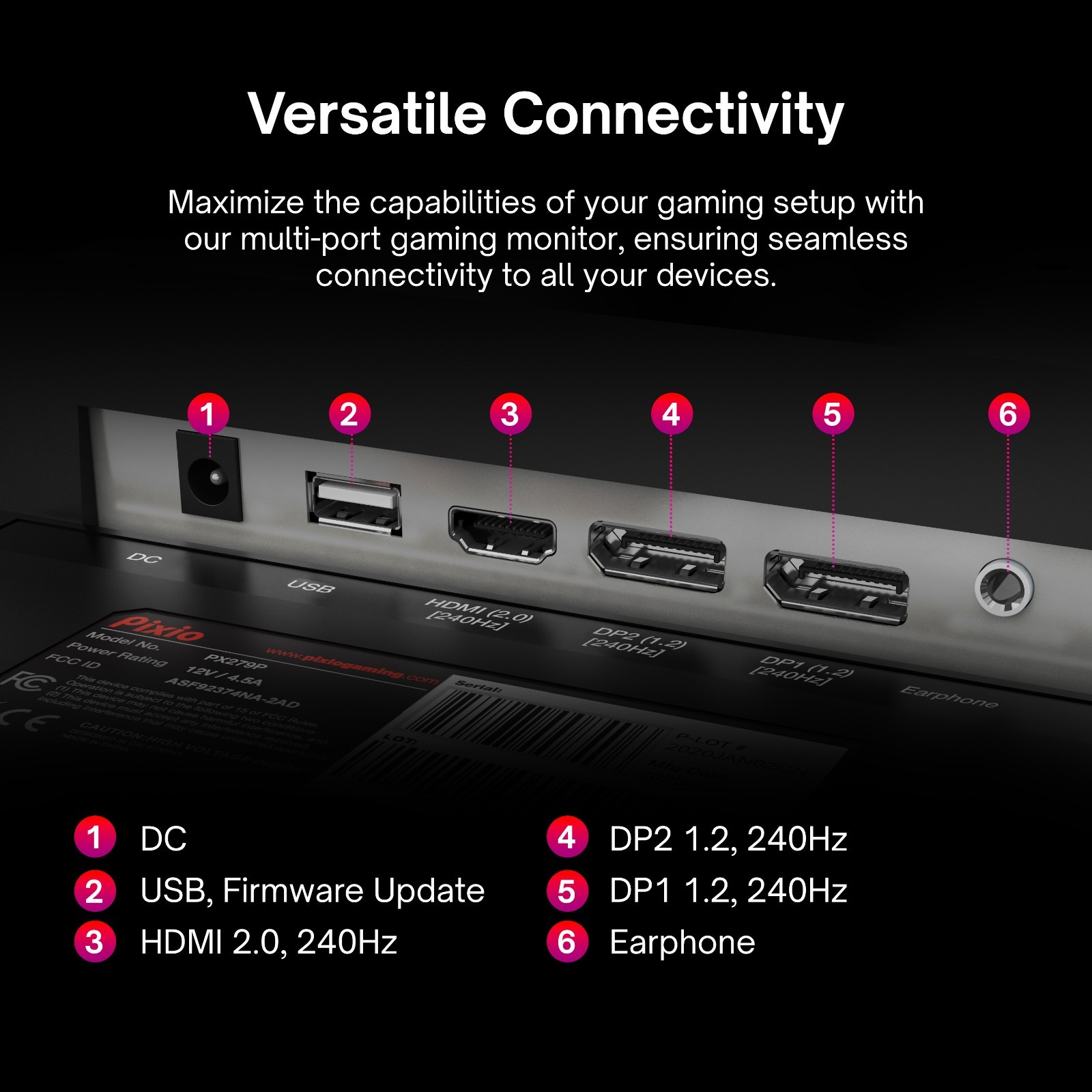 Pixio PX279 Prime 27" 240Hz 1080p IPS Gaming Monitor | Certified Refurbished