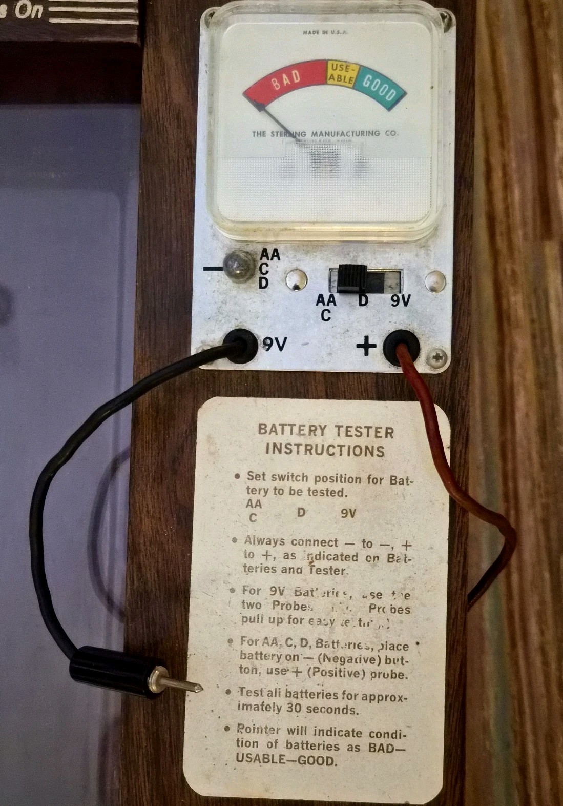 Vintage Zenith Store Battery Display & Tester