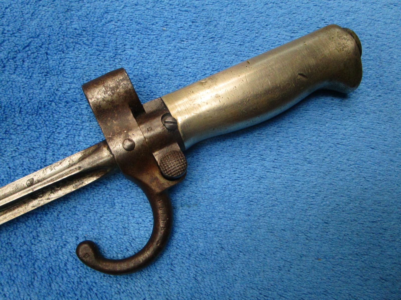 ORIGINAL ANTIQUE M1886 FRENCH LEBEL "ROSALIE" BAYONET AND SCABBARD WITH FROG