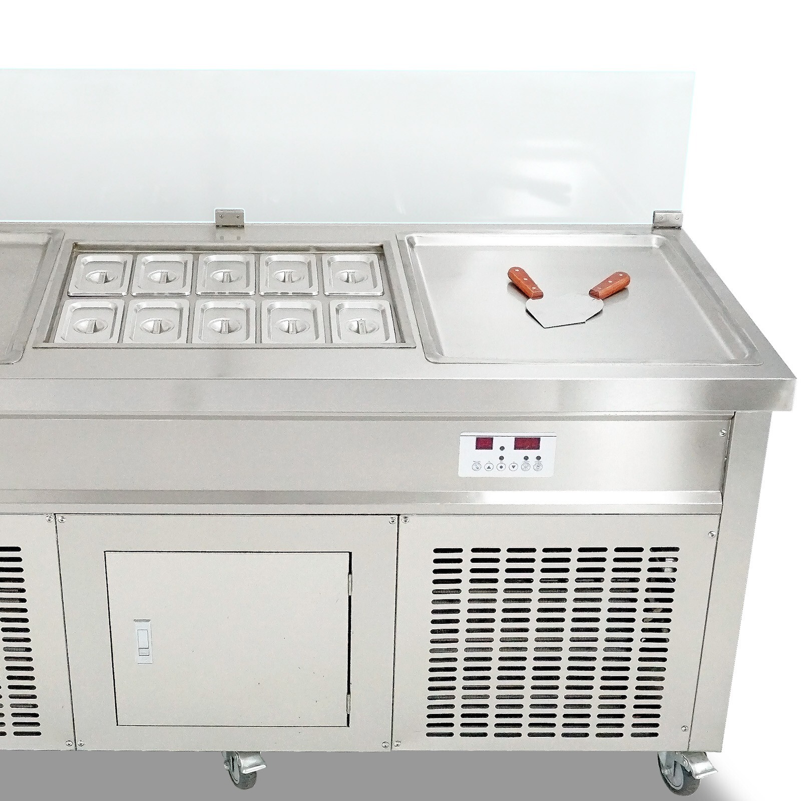 ETL Commercial double square pans roll ice cream machine fried ice cream maker