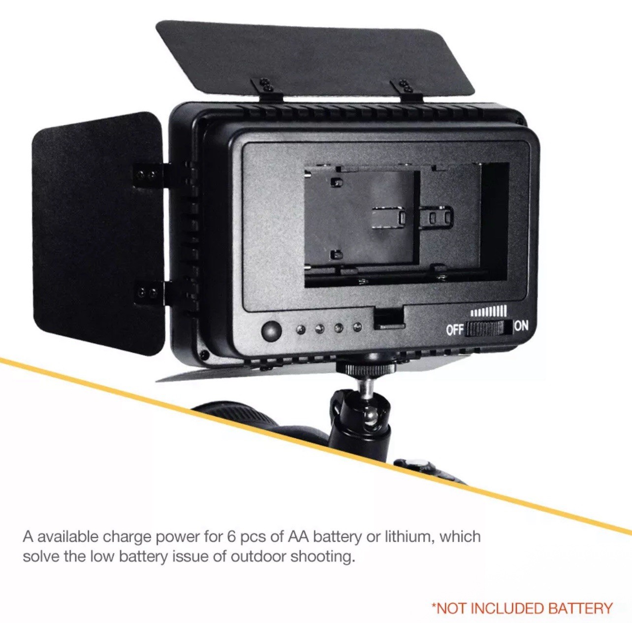 LSP [2-Pack] Video Light 216 LED Lamp Barndoor for Canon Nikon Camera Camcorder