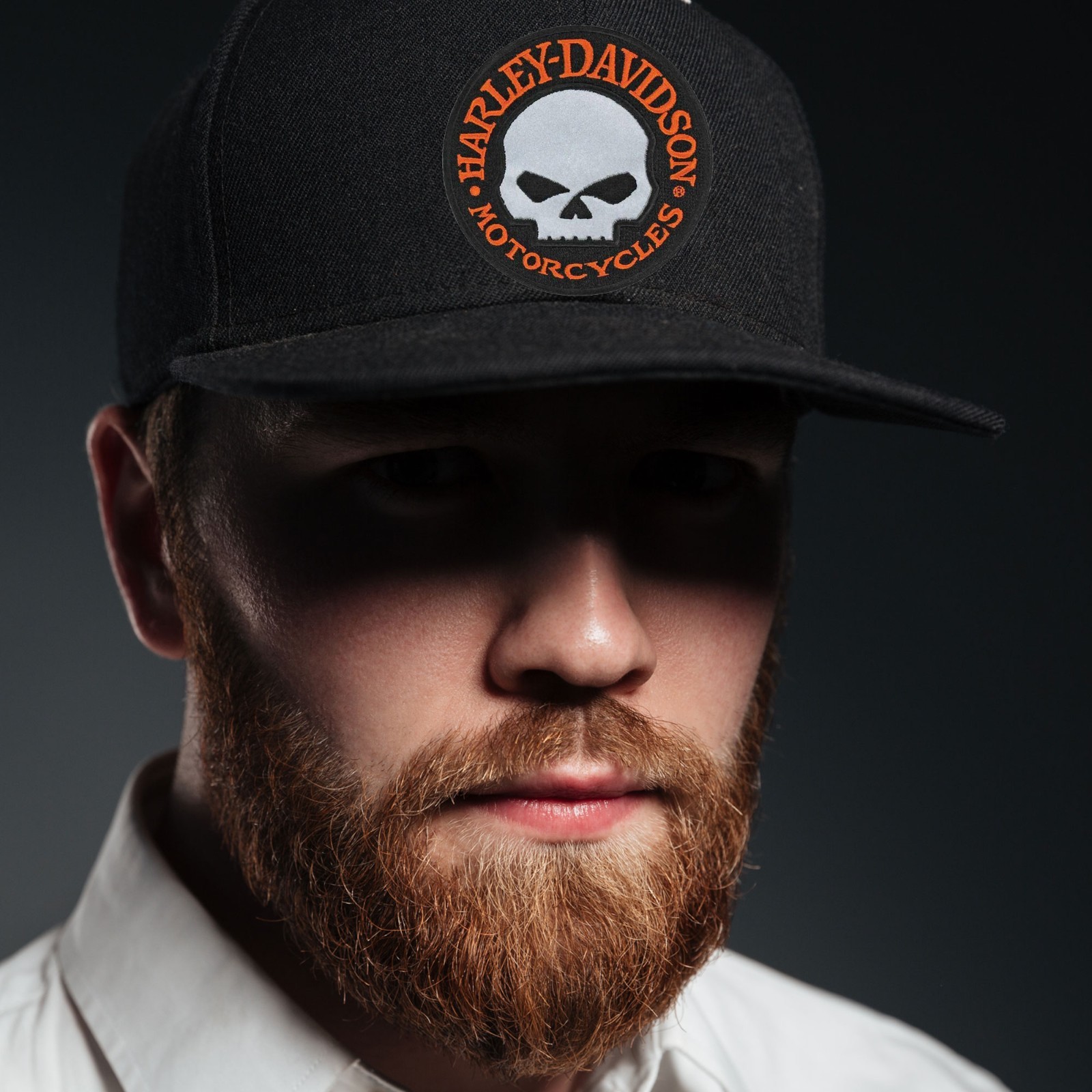 Harley Davidson Patch 4" Willie G Skull Reflective Embroidered Iron/Sew-On Badge