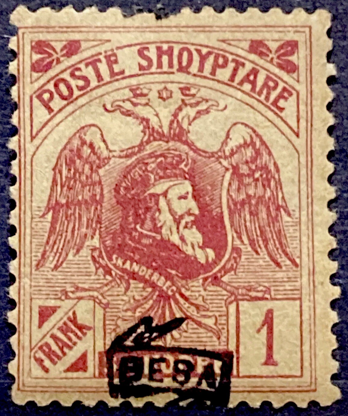 Albania 1921. SC# 140  1fr  claret. Mint HOG