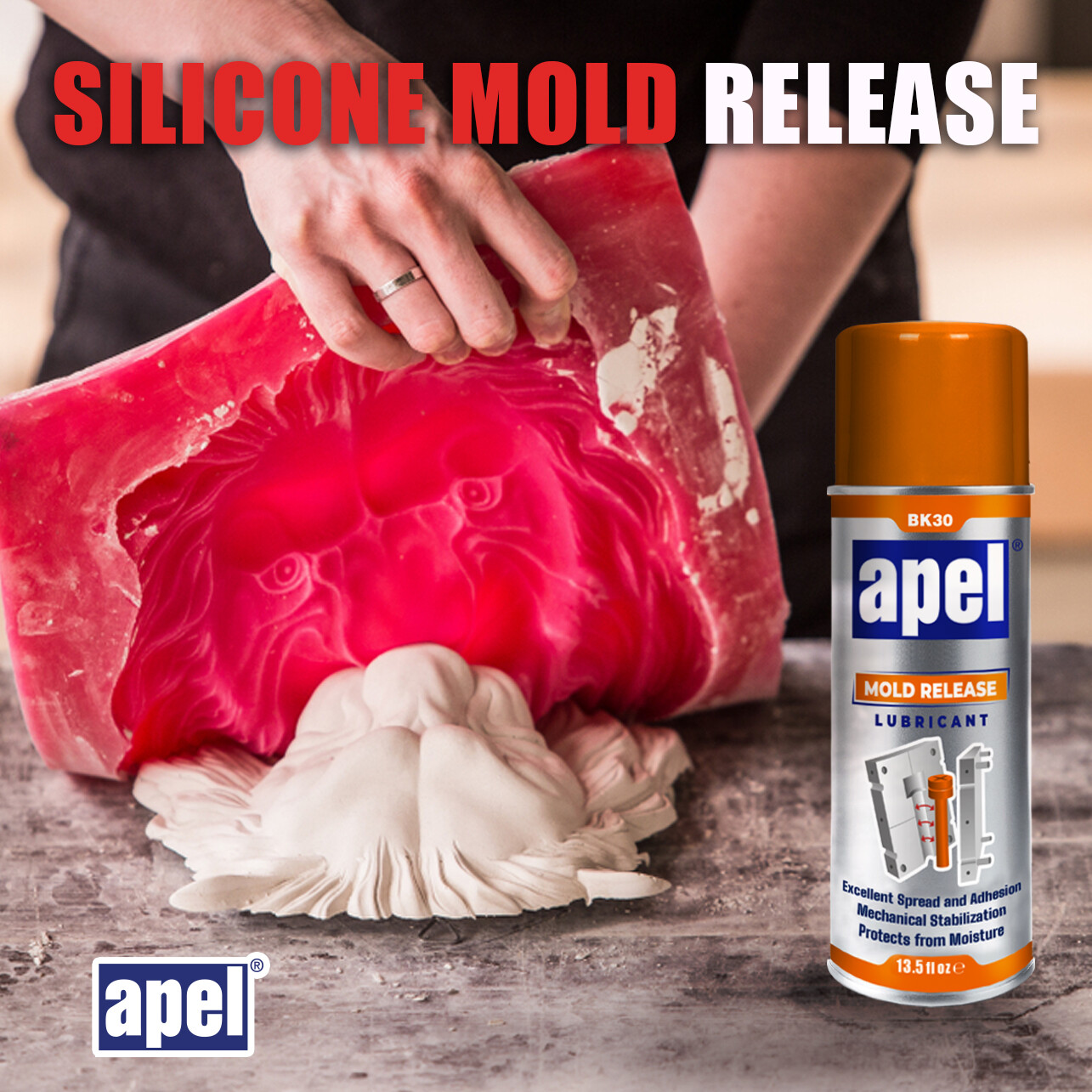 APEL Silicone Mold Release Spray (14.4 oz) Release Agent Aerosol Spray