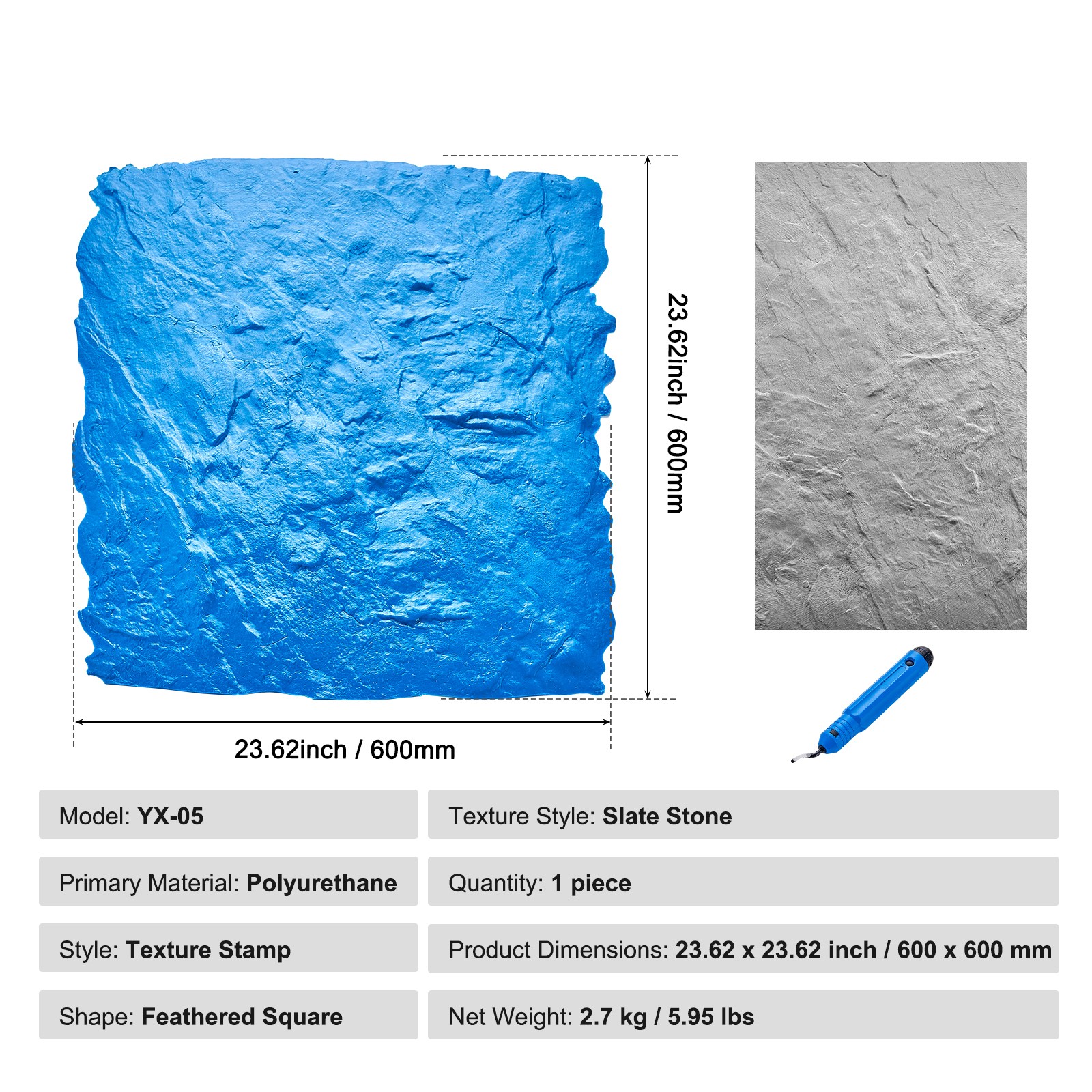 Concrete Stamps Mat 24 x 24 in Texturing Skin Polyurethane Stamp Mat