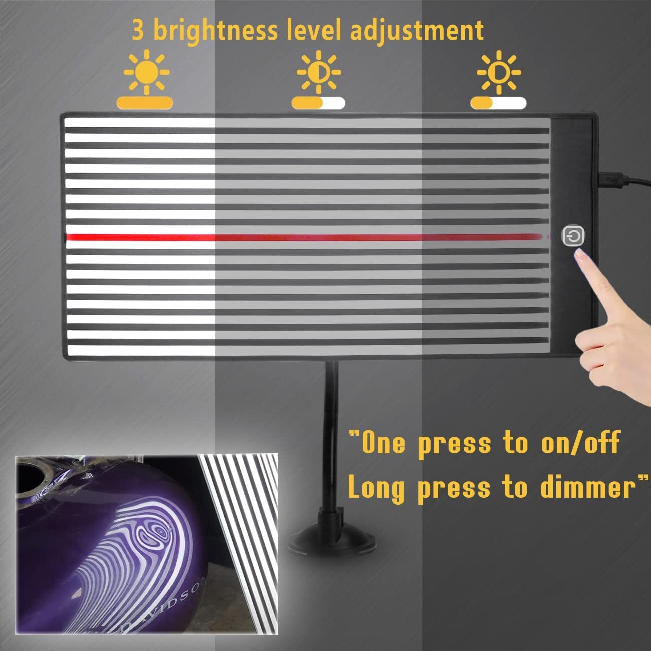 Paintless Dent Repair Removal PDR LED Line Board Light Scratch Reflector Tool