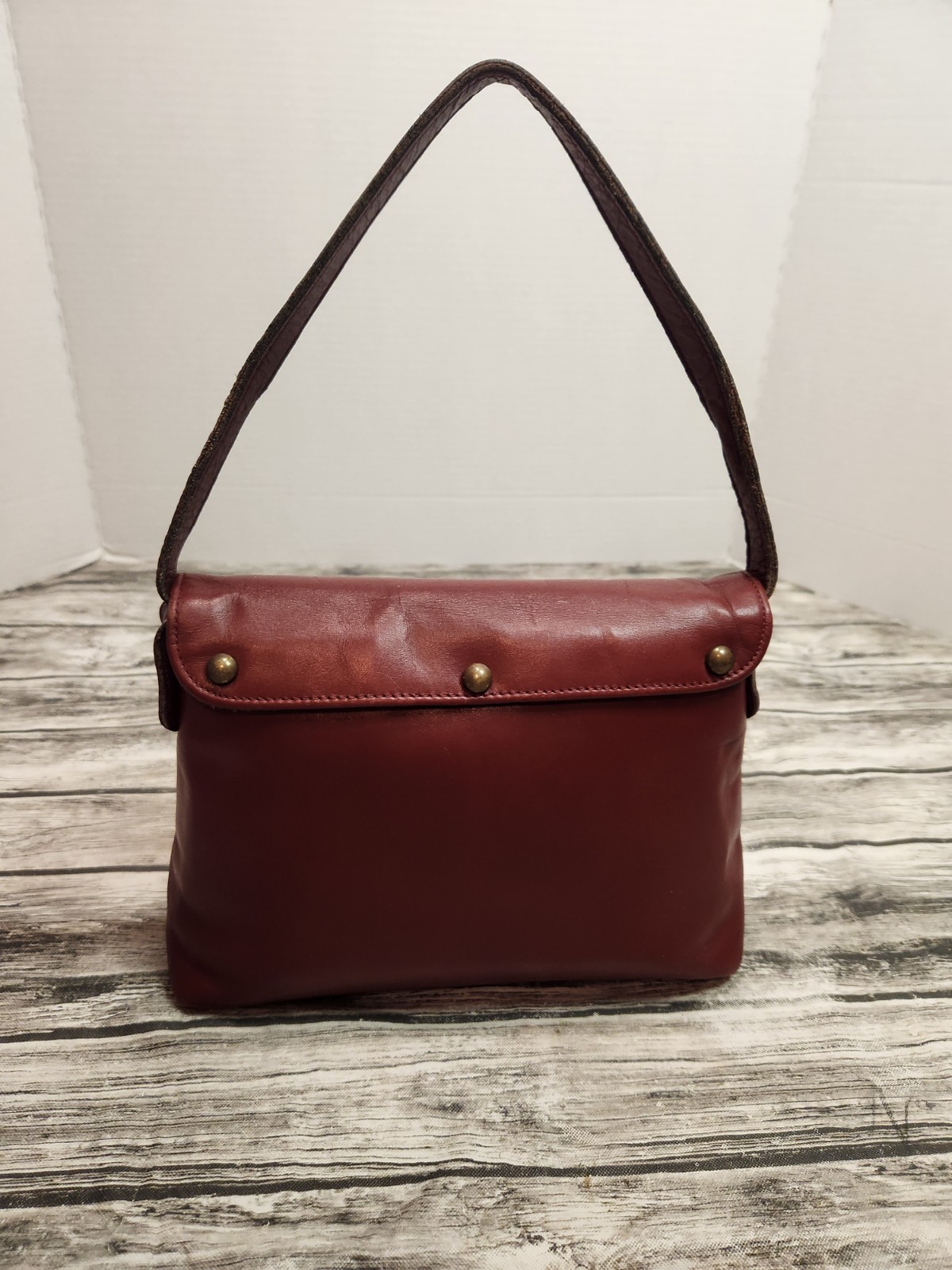 Vintage Etienne Aigner Handmade Oxblood Leather Purse 1980's
