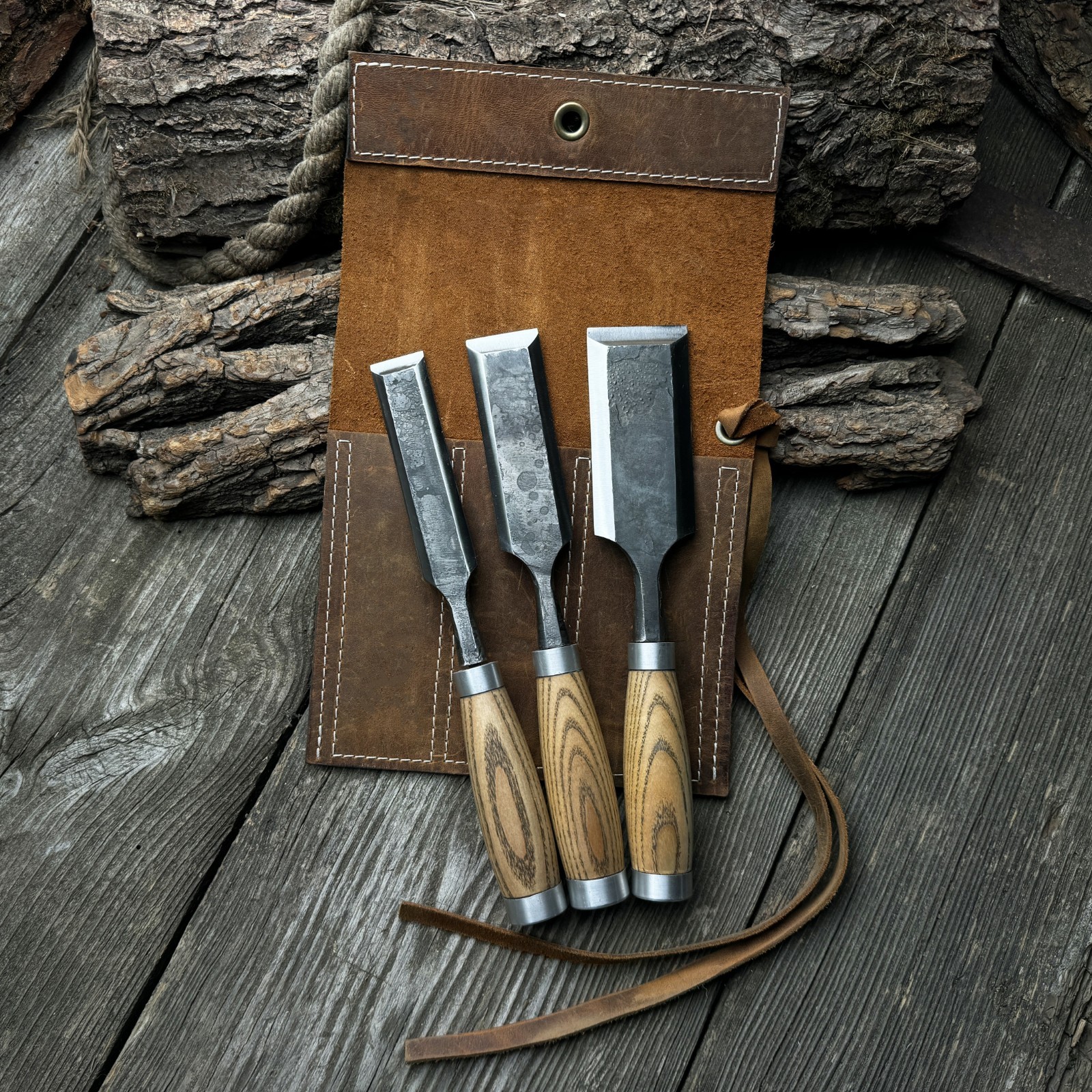 Timber Framing Chisels – Hand Forged Woodworking Chisel Set 3 pcs