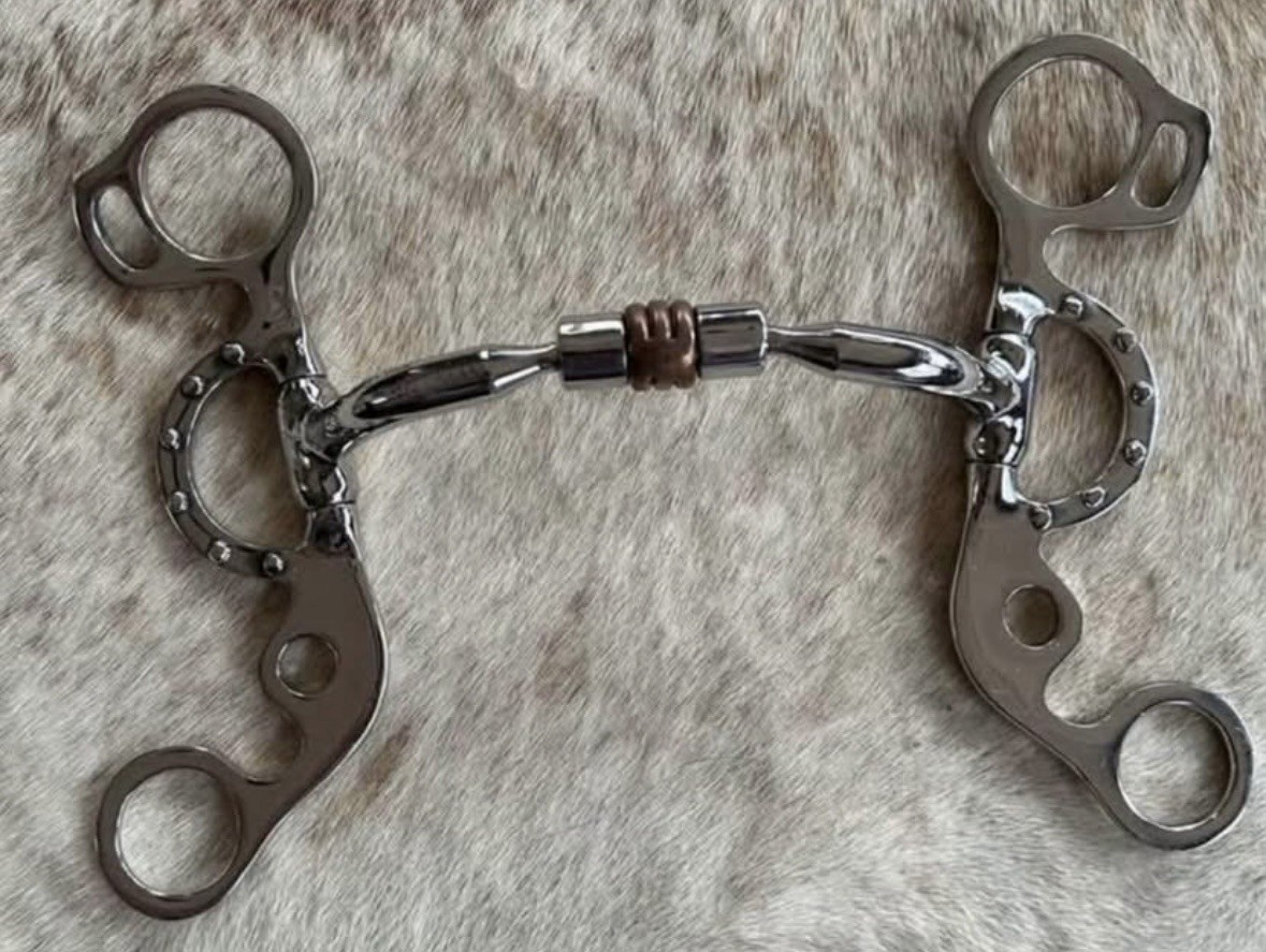 Short Shank 5” Mouth Comfort Jointed Snaffle Copper Rollers Horse Bit