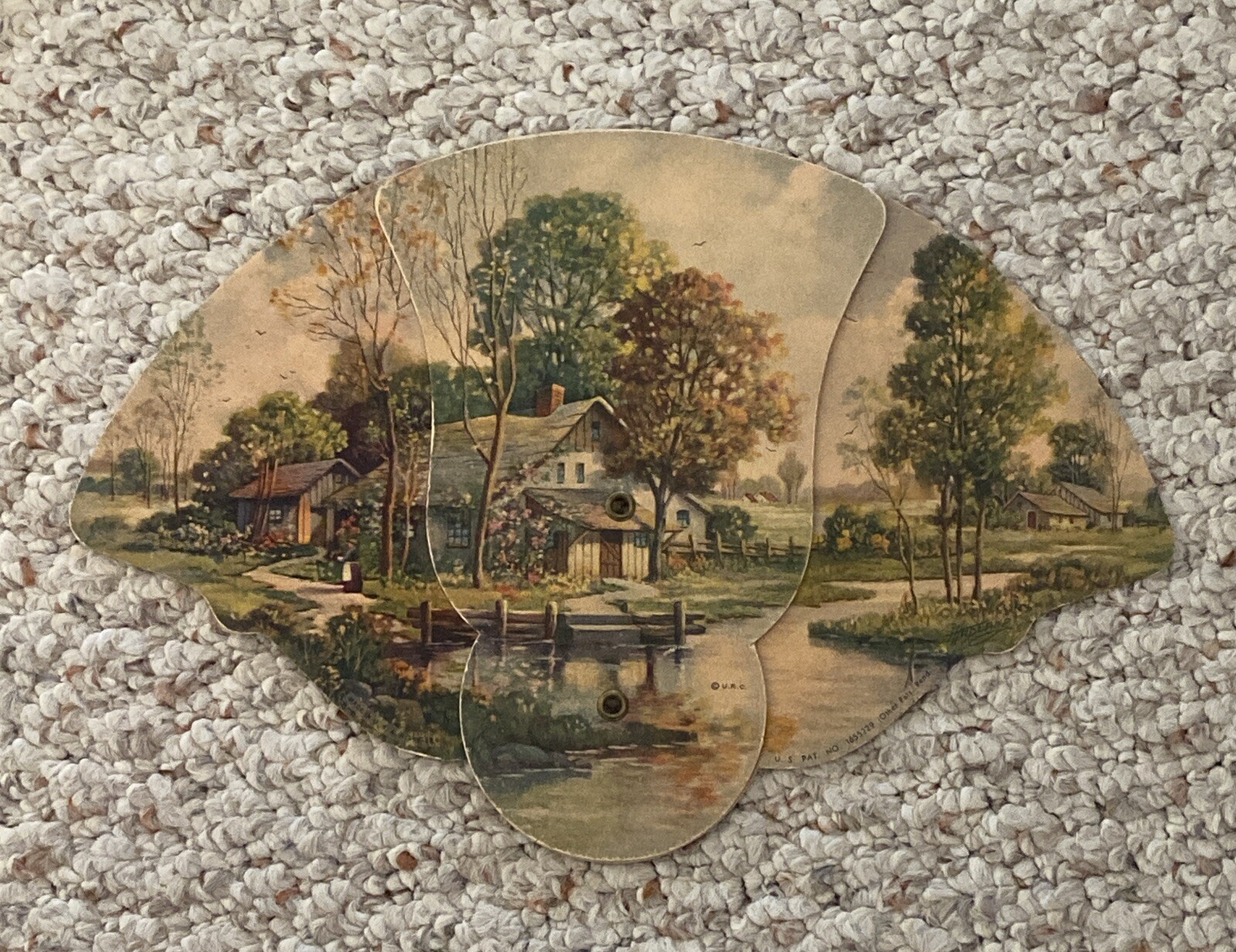 Hanchett & Sons Furniture Store vintage tri-fold hand fan