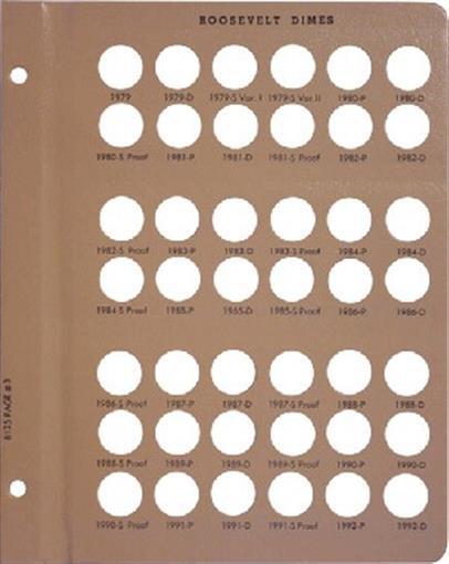 Roosevelt Dimes Dansco Coin Album w/ Proof 1946-Date Model 8125 US Free Postage