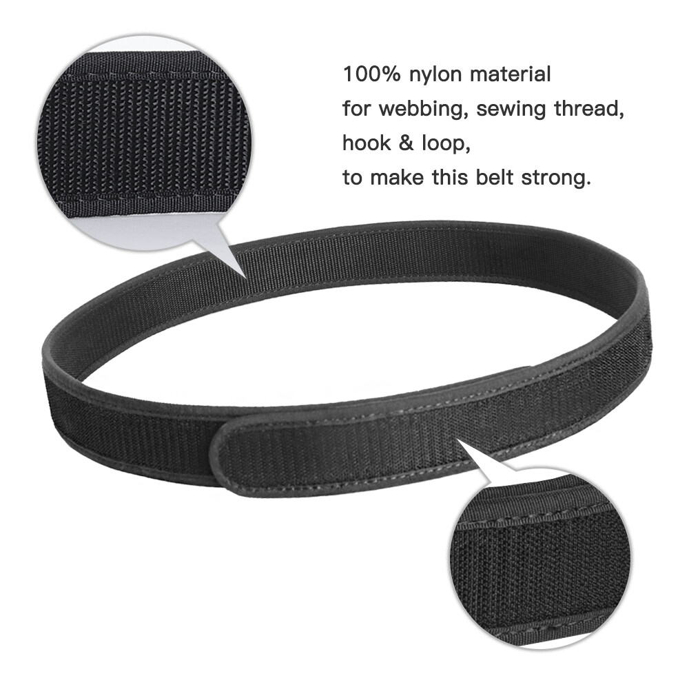 KRYDEX 1.5inch Hook Liner Inner Belt Tactical EDC Waist Duty Belt Nylon Black
