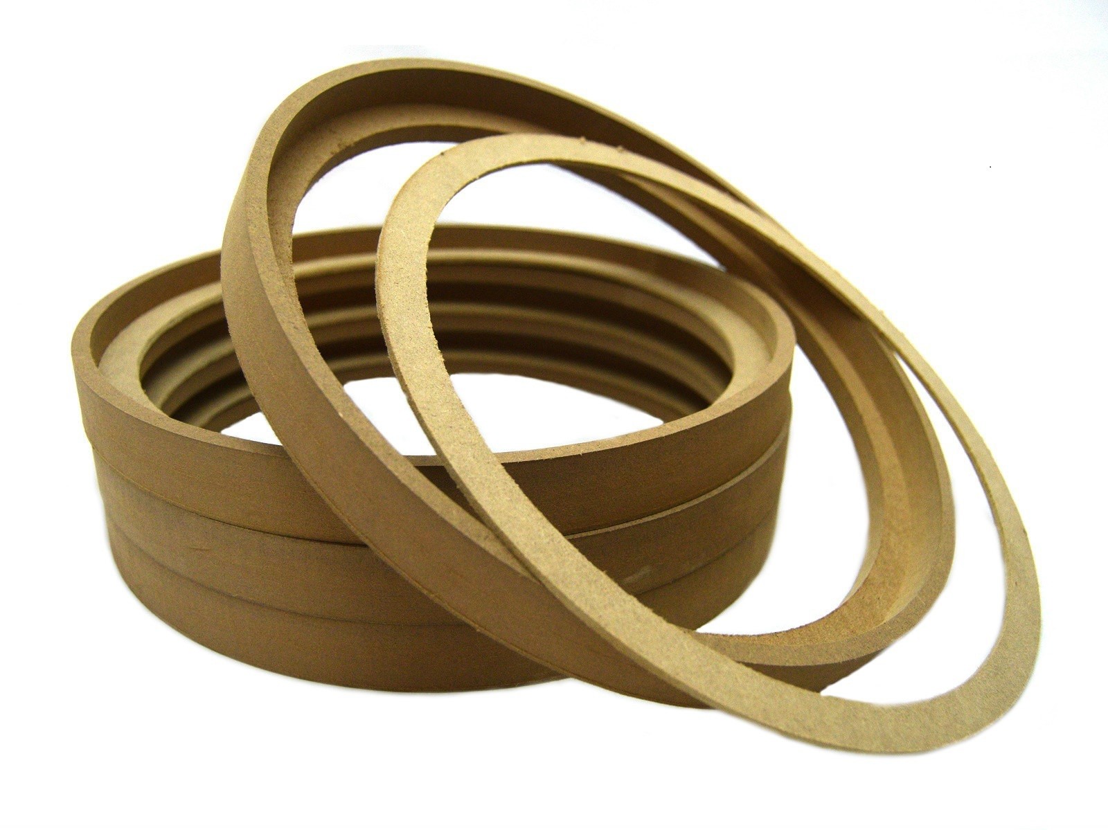 2 Pair 12" MDF Wood Speaker Subwoofer Mounting Spacer Rings Recessed with Bezel