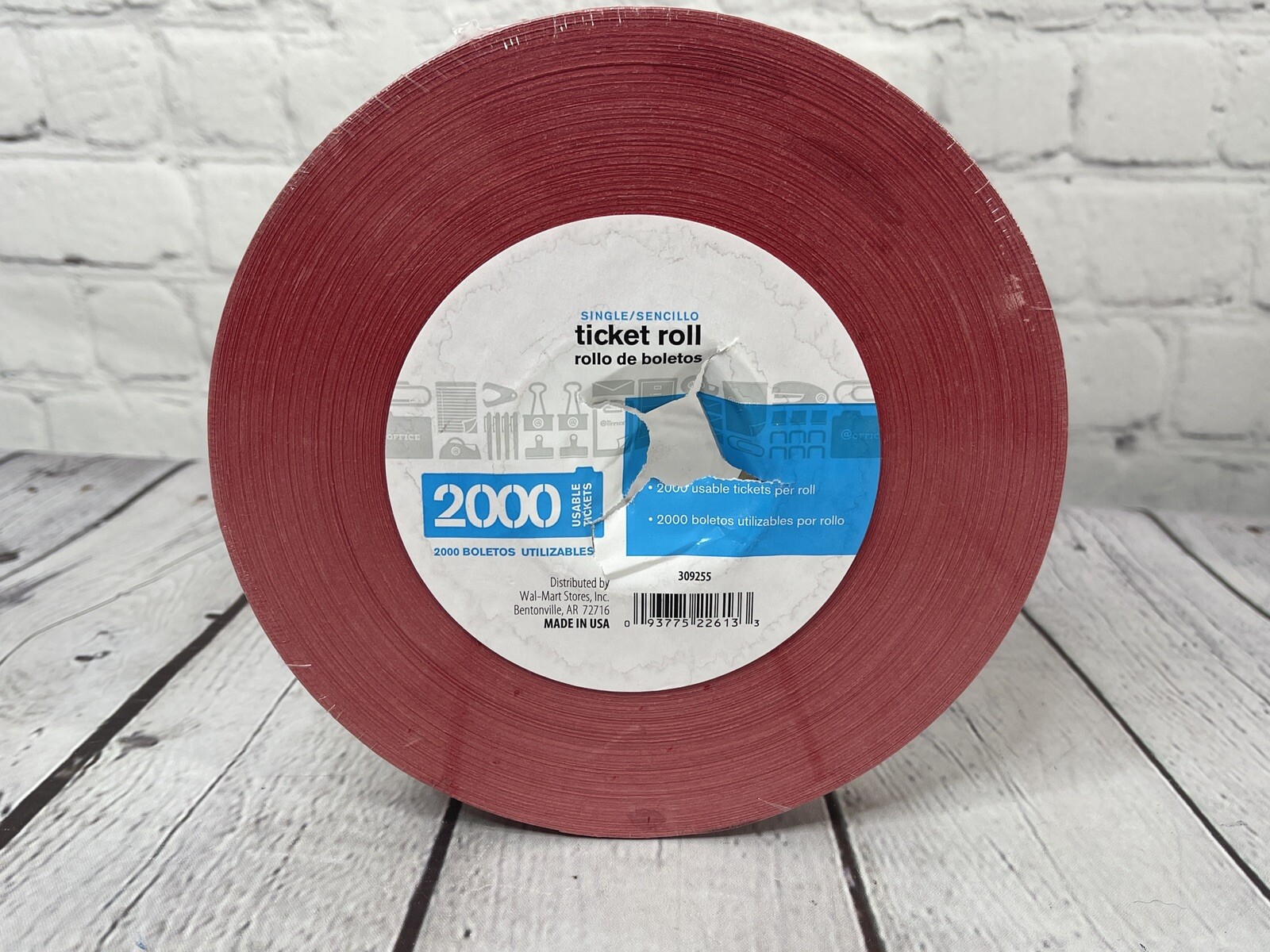 ADMIT ONE Single Red Tickets Numbered 2000 Roll BRAND NEW!