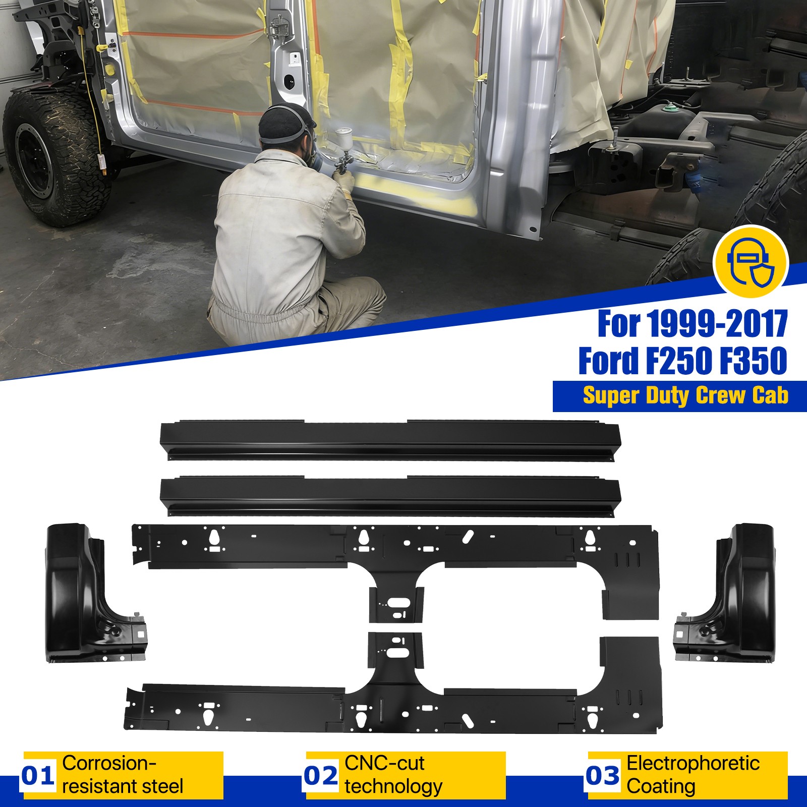 For 99-17 Ford Super Duty Crew Cab Inner/Outer Rocker Panels & Cab Corners