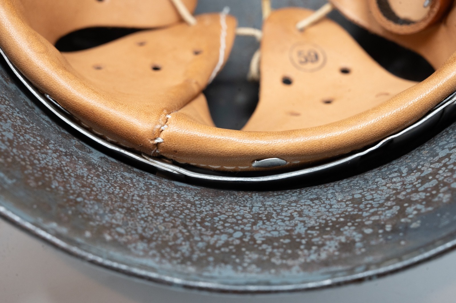 WWII German M35 Luftwaffe Helmet With Reproduction Liner and Chinstrap