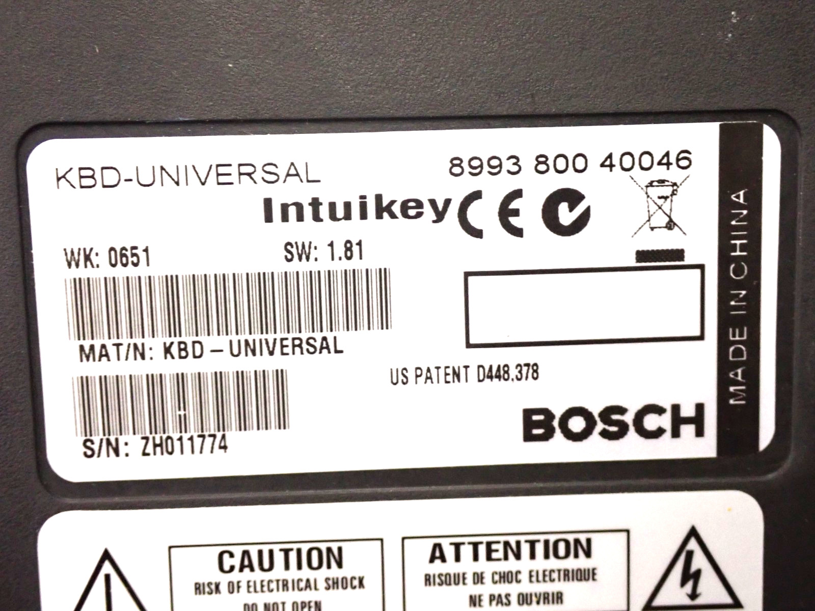 BOSCH INTUIKEY SERIES DIGITAL KEYBOARD KBD UNIVERSAL NEW