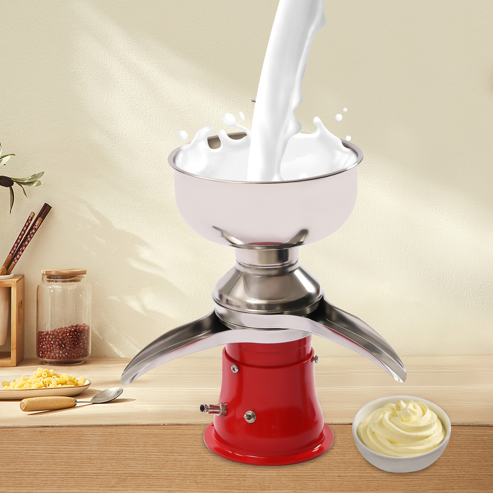 5L 13.2Gal/H Electric Milk Cream Centrifugal Separator Electric Cream Separator