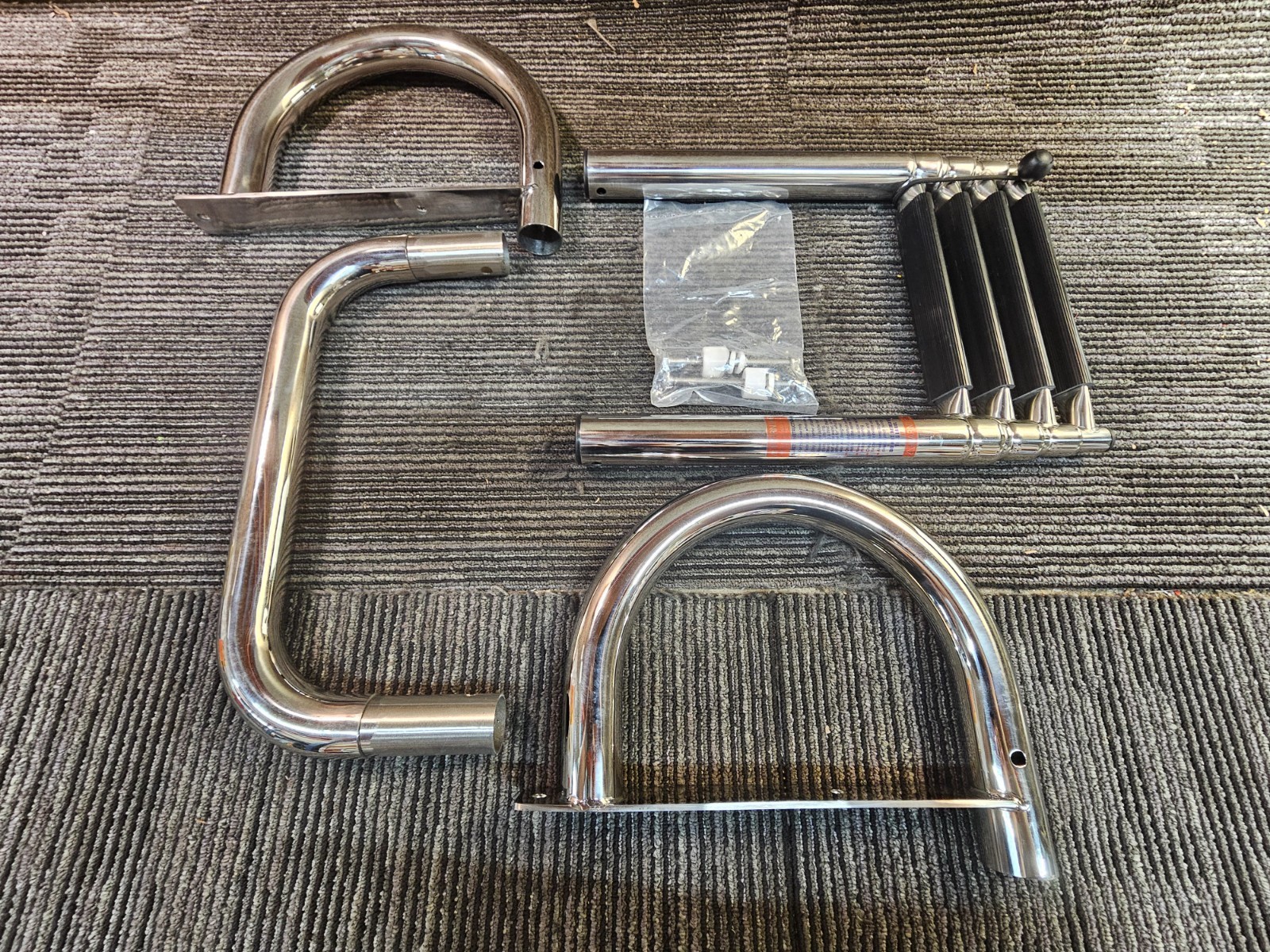 Marine System Boat Stainless Steel 4 Step Telescoping Folding Ladder FH8341SA4R1