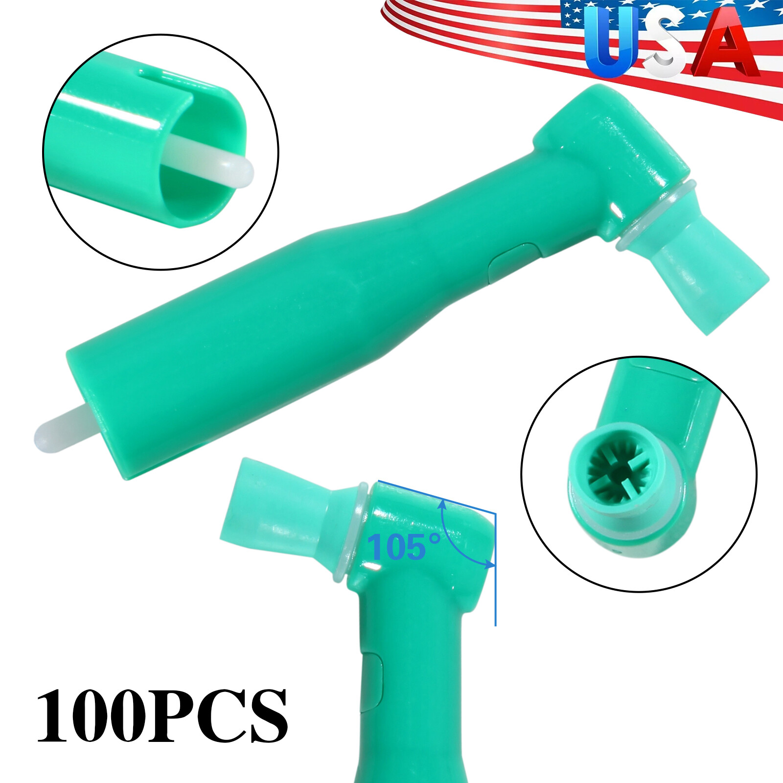 500 Dental Prophy Angles 105° Soft Cup, Disposable & Latex Free, (5 Box of 100)