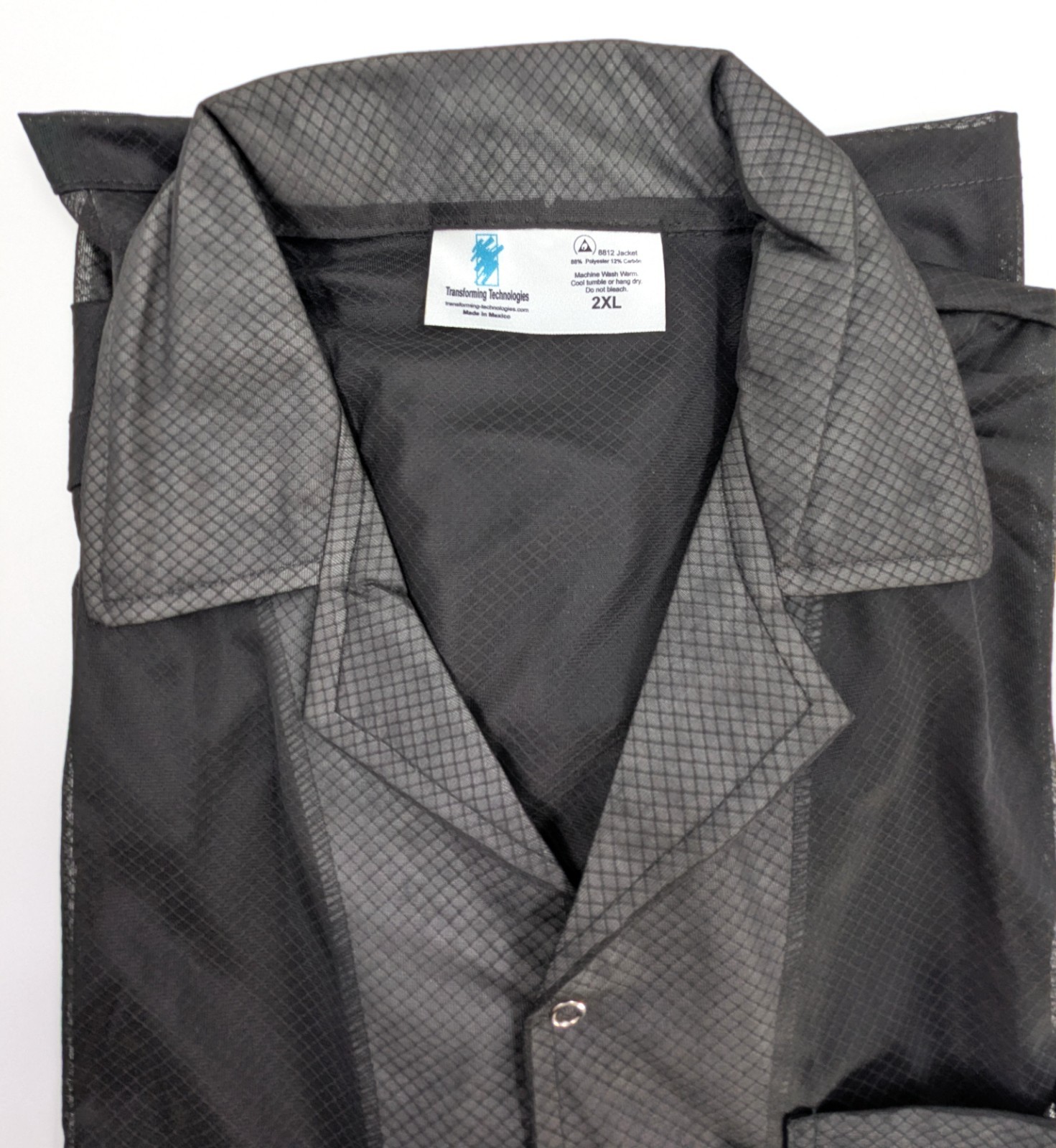 NOS! Transforming Tech ESD Jacket, Lightweight Poly-Carbon Blend 2XL Black