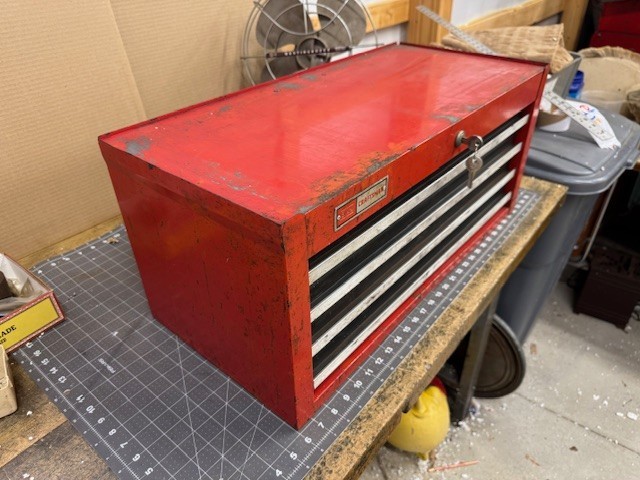 Vintage Sears Craftsman 4 Drawer Intermediate Middle Tool Box Toolbox With Keys
