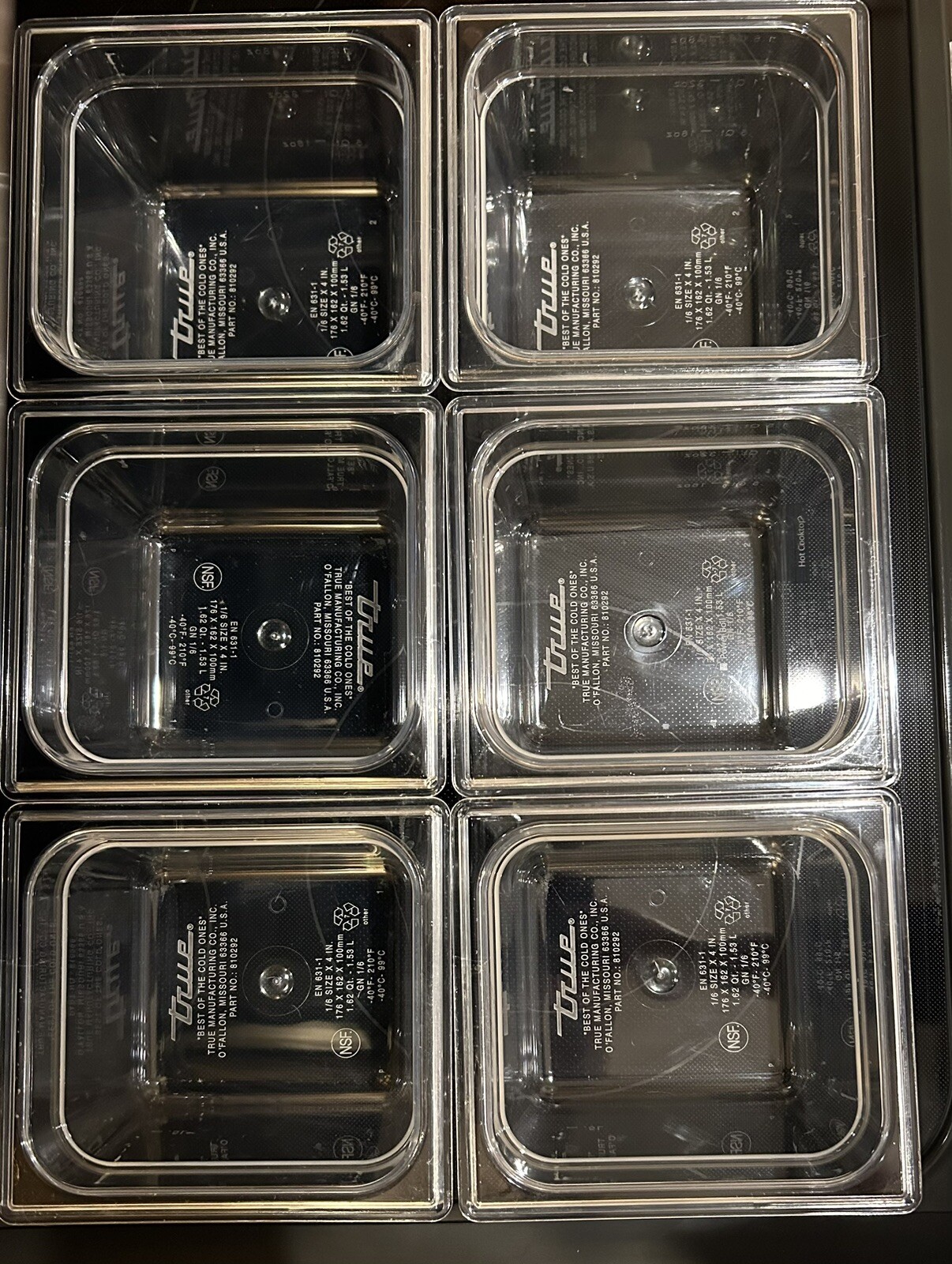 42 Each True Clear Food Pan 1/6 Size 4” Deep NSF Commercial Prep Polycarbonate