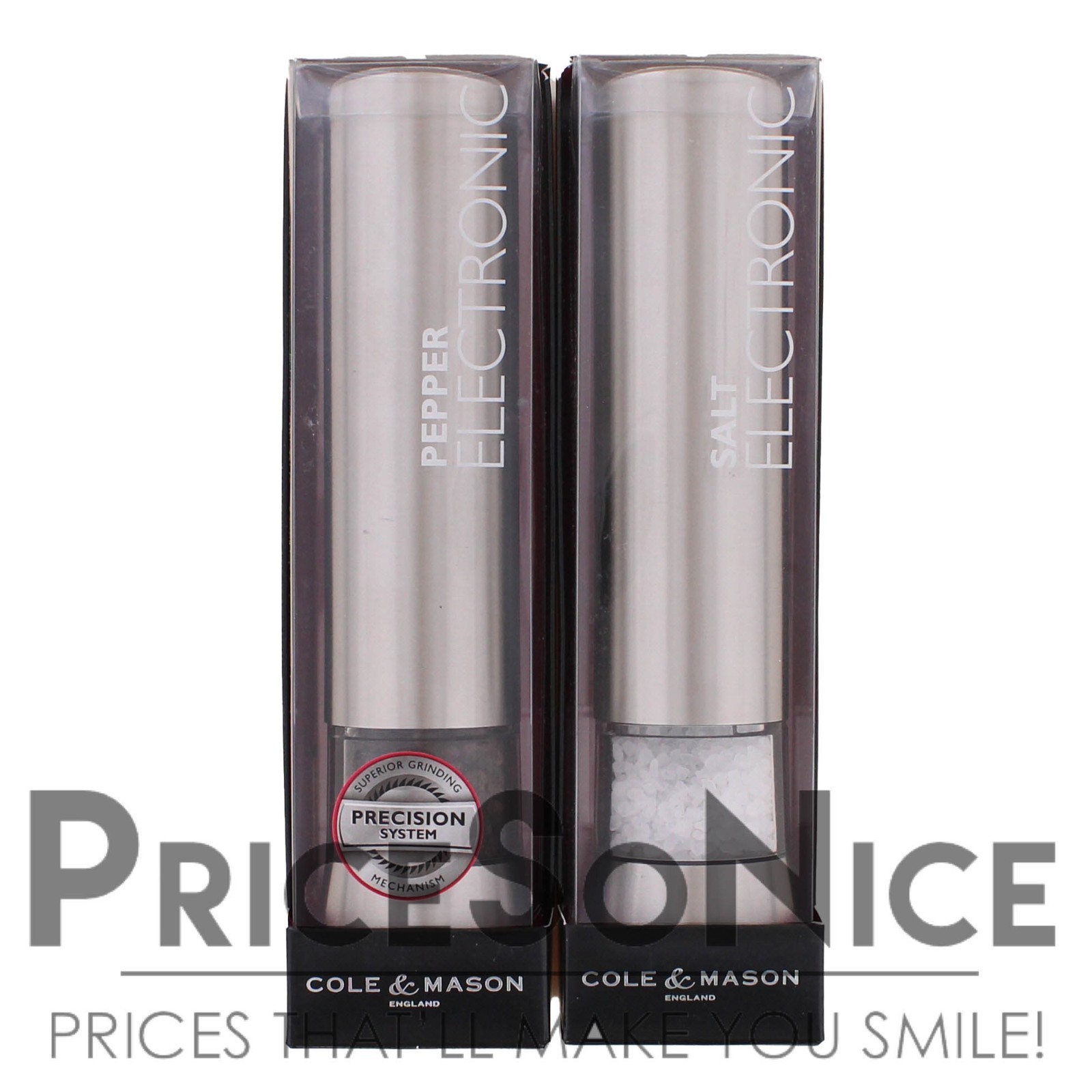 Cole & Mason Hampstead Electric Salt & Pepper Mills w/ Light + FREE Thermometer