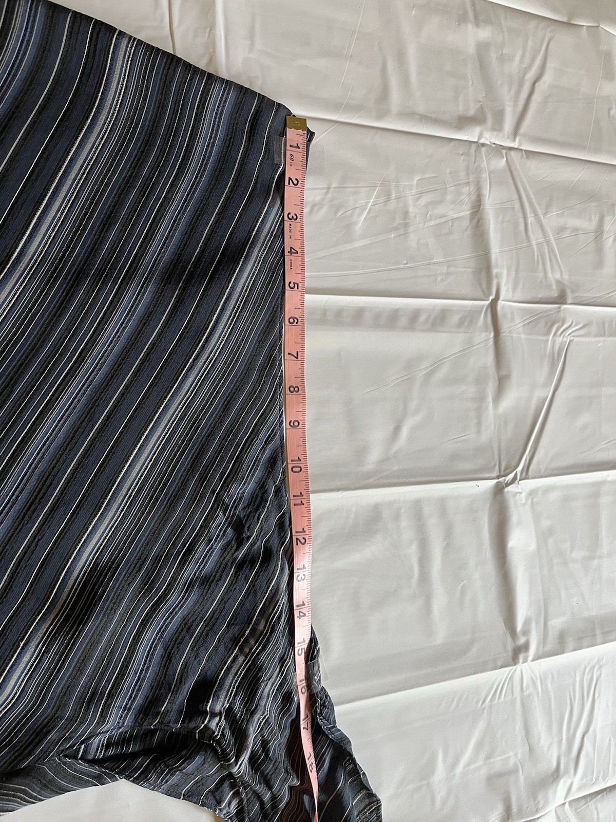 Raphael Lawren Women's Blue Strip Skirt Size 10 100% Silk Side Tie Vintage