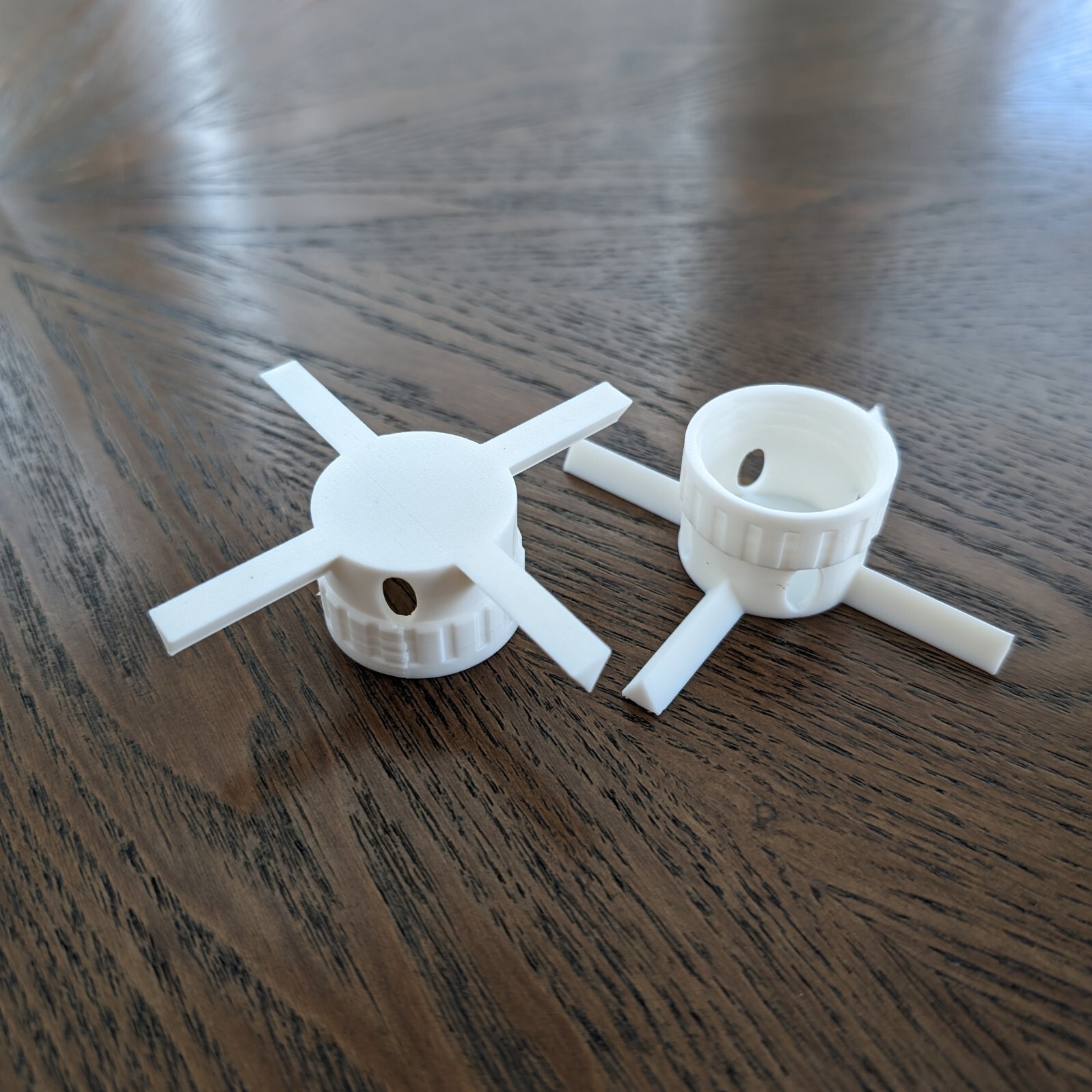 Set of soda bottle adapters for self watering microgreen grower