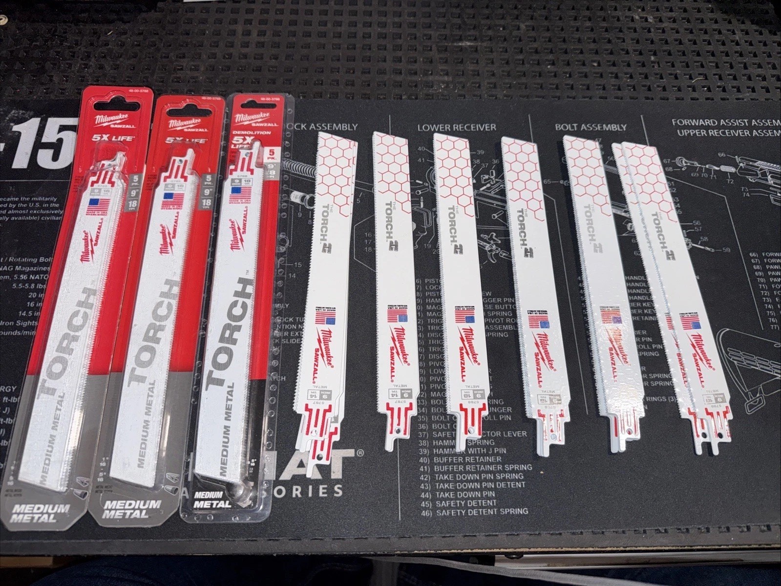 Qty 57 New Milwaukee The Torch 9” 18TPI Sawzall Blades Medium Metal 48-00-5788