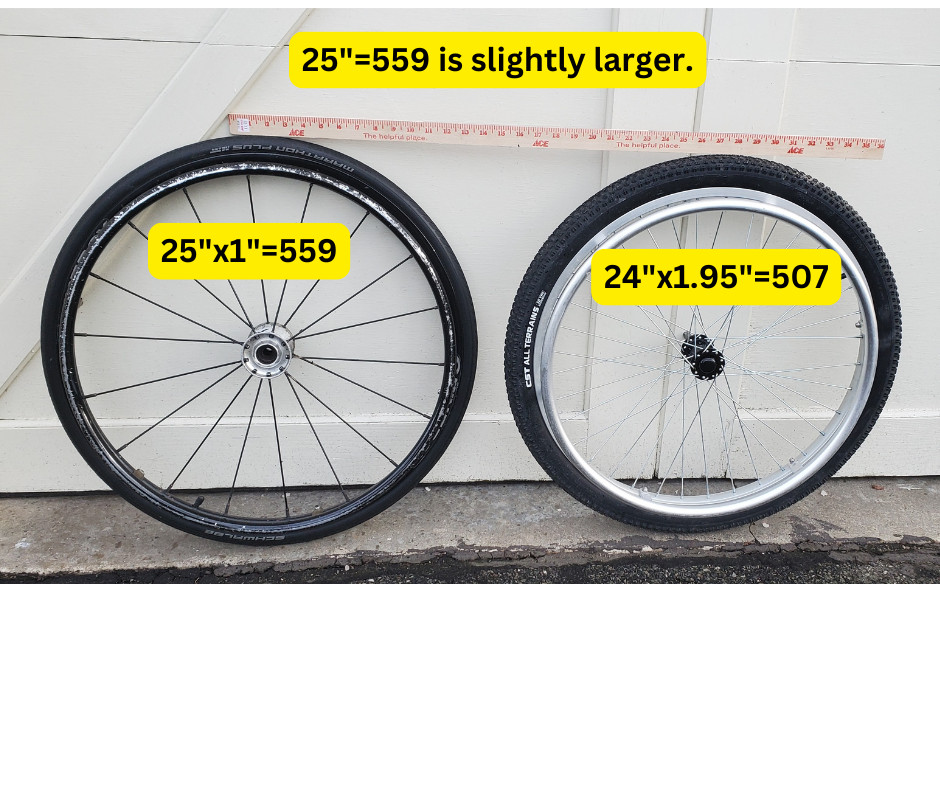Pair of 24"x1.95" (507) Off-road Wheelchair Wheels with Axles (NEW)