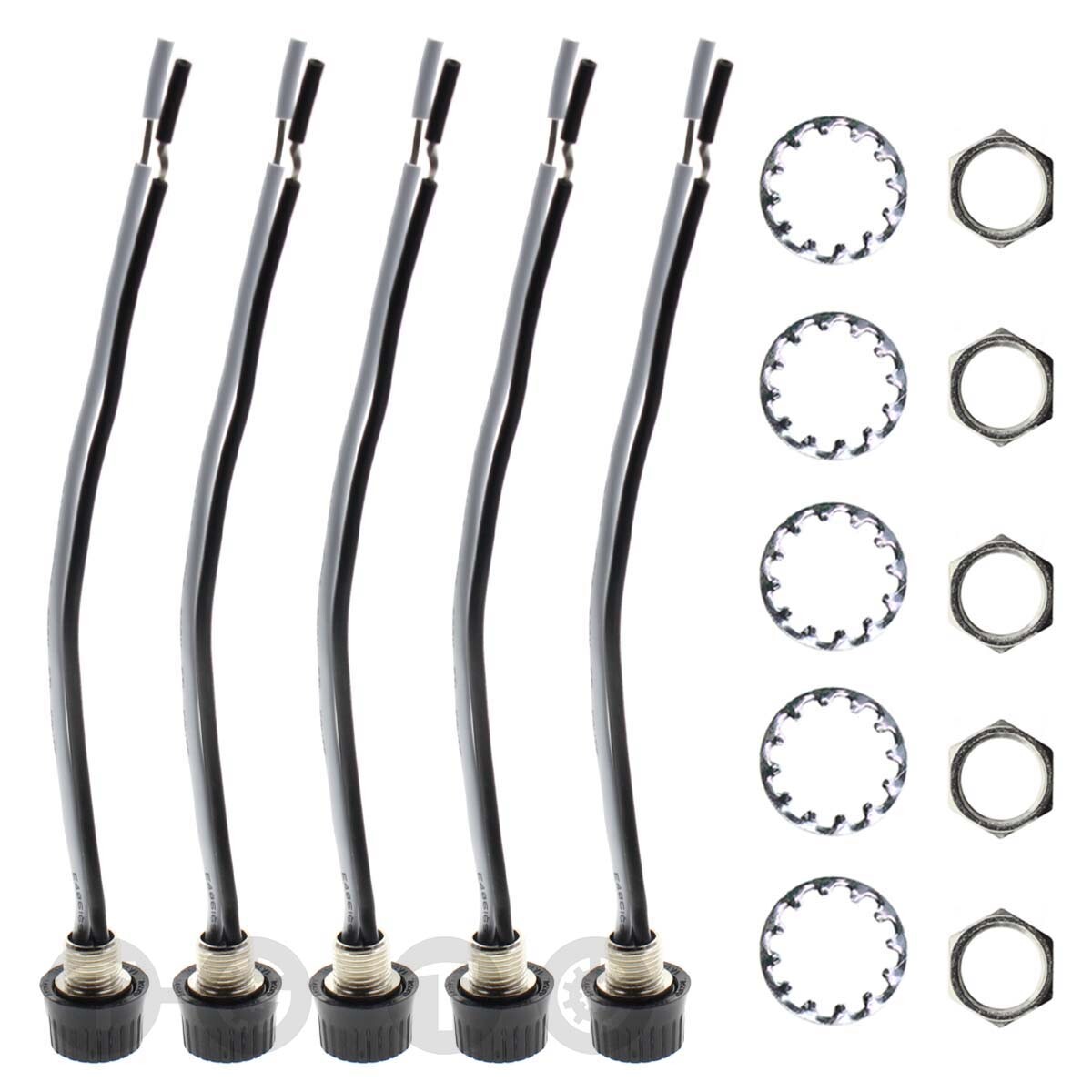 5PCS Black Rotary Stye On/Off Canopy Switches, 3/1 amps at 125/250,4" Wire