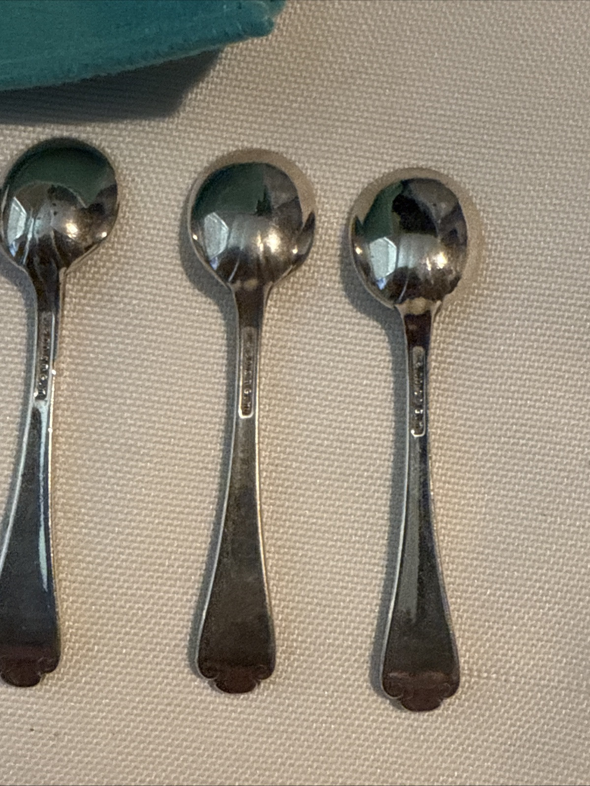 6 Tiffany & Co Antique Sterling Silver Salt Spoons