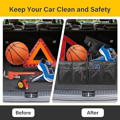 Trunk Organizer for Car/SUV/Truck, Collapsiblement 1 Pack Black New 2 Compart