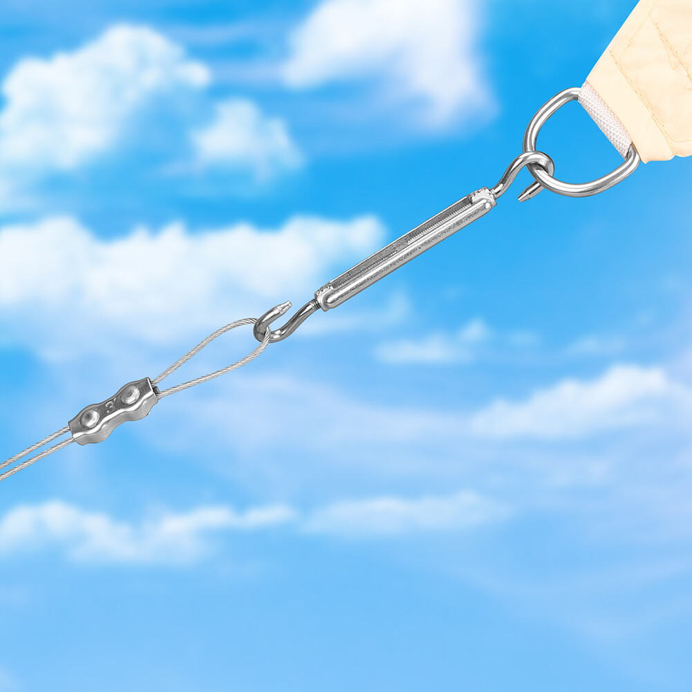 Sun Shade Sail Hardware Fitting accessories Turnbuckles Pad eyes Wire Rope Kit