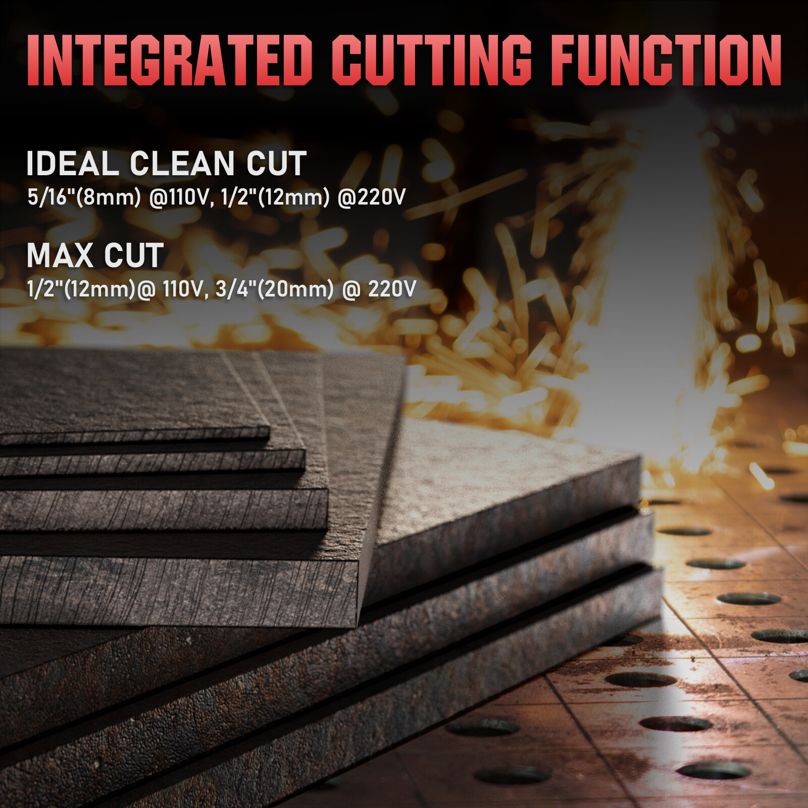 5-in-1 TIG Welder & Plasma Cutter, 200A TIG/Stick, 50A CUT, Dual Voltage