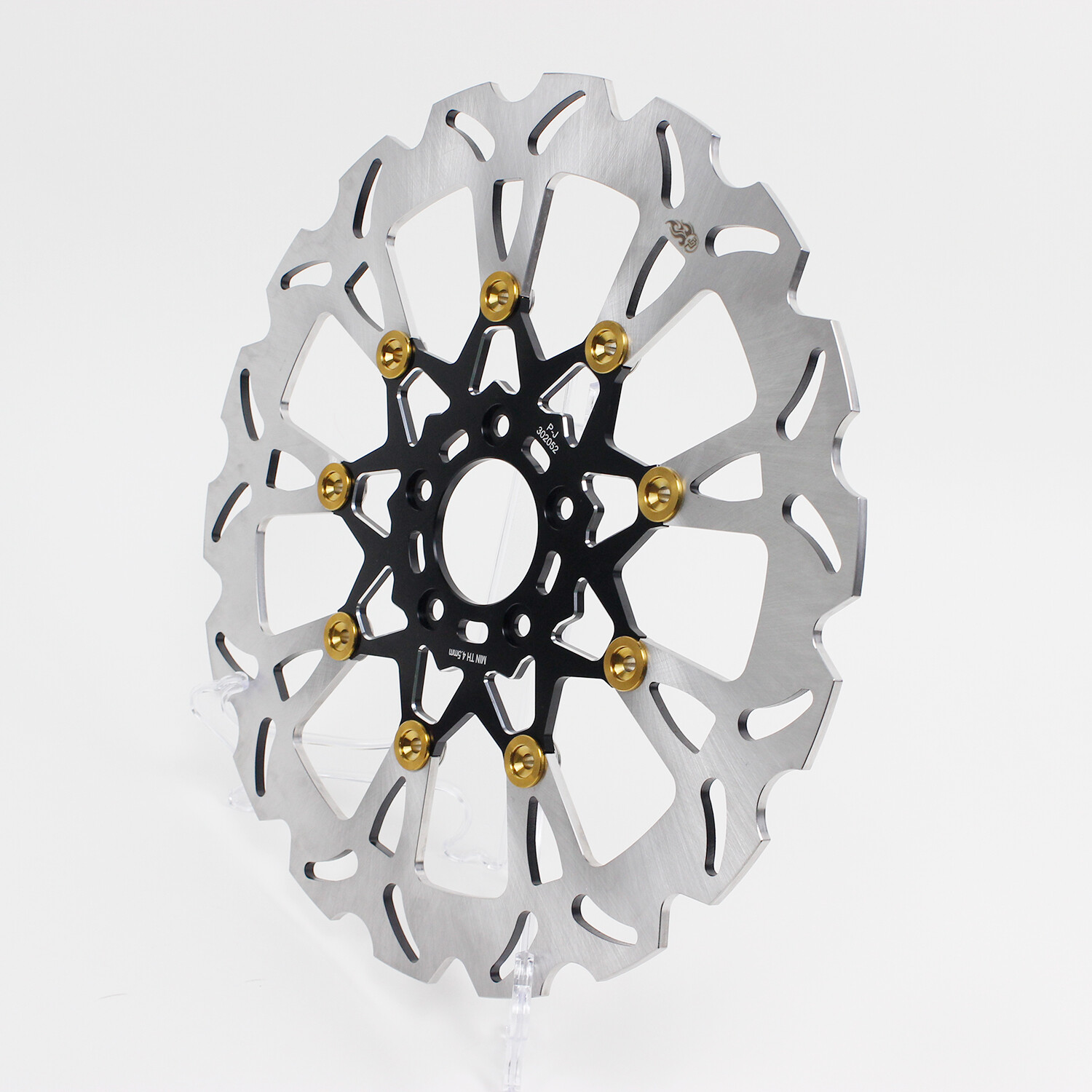 14" Big Black & Gold Front Brake Rotor for Harley 00-14 Dyna Softail 04-13 XL