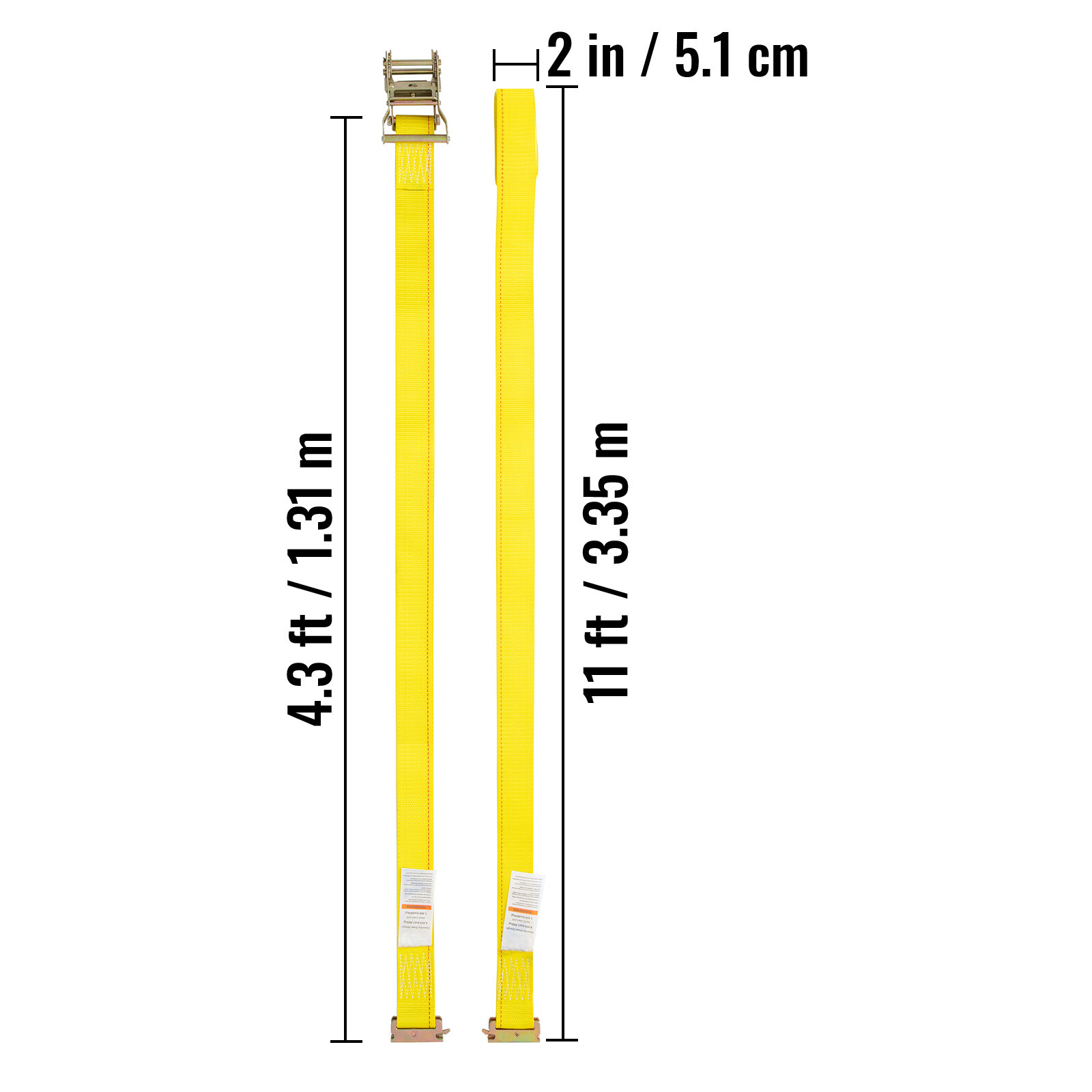 E-Track Ratchet Straps 18-Pack 2" x 15' Tie-Down Kit Cargo Van Truck Trailer