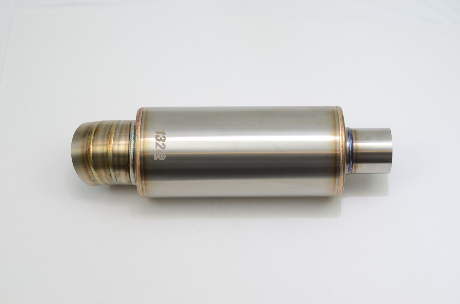 1320 Turn down dolphin muffler stainless steel universal 2.5" inlet 3.5" outlet