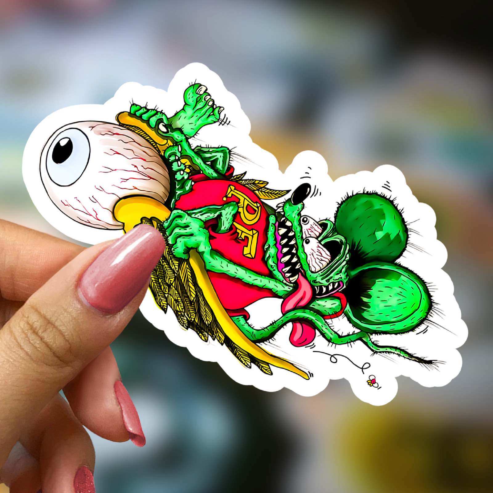 50pcs Rat Fink Ed Roth Vinyl Decals Vintage Hot Rod Custom Sticker Set