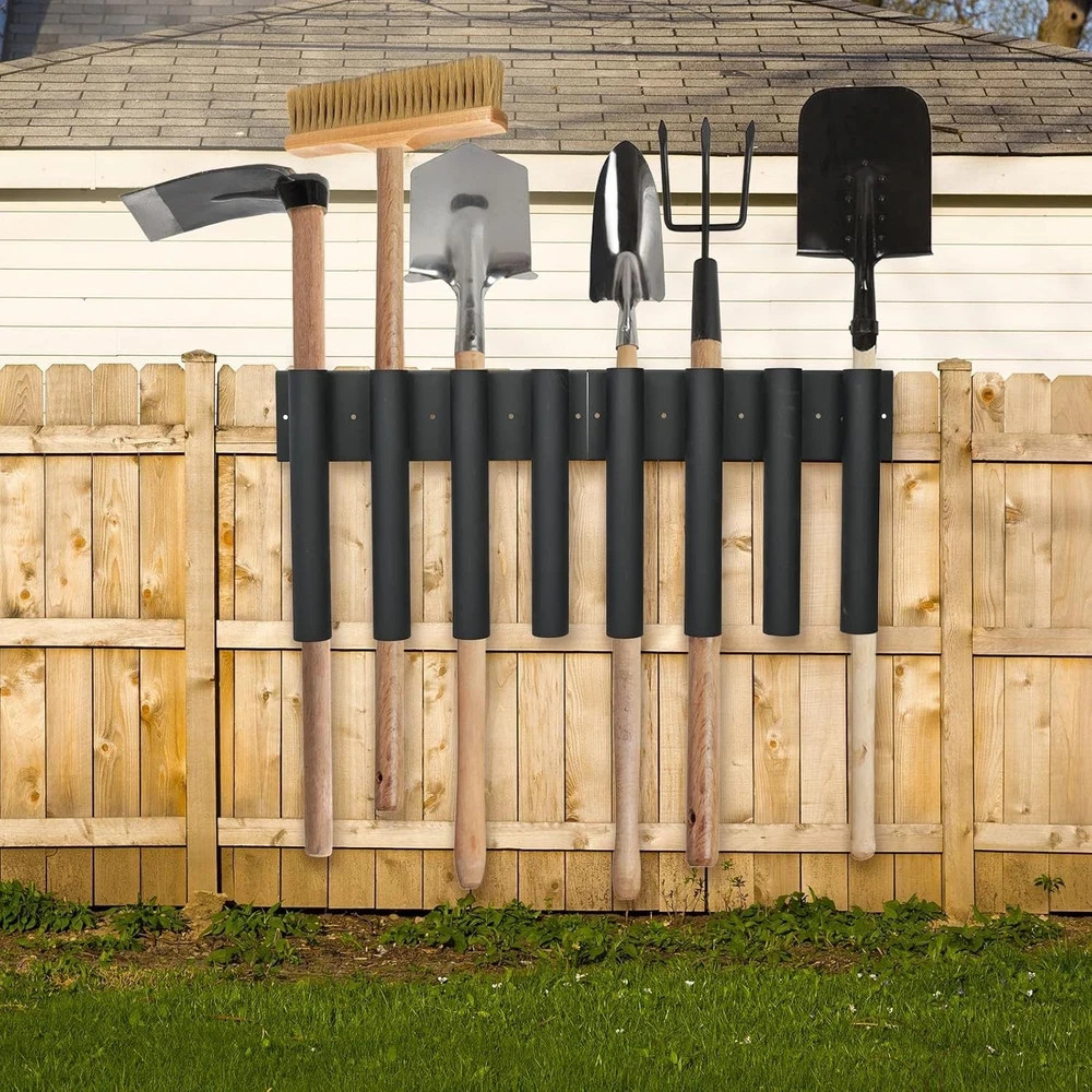 Shovel Holder for Truck 8-Hole Shovel Mount Metal Trailer Tool Rack with 8 Tool