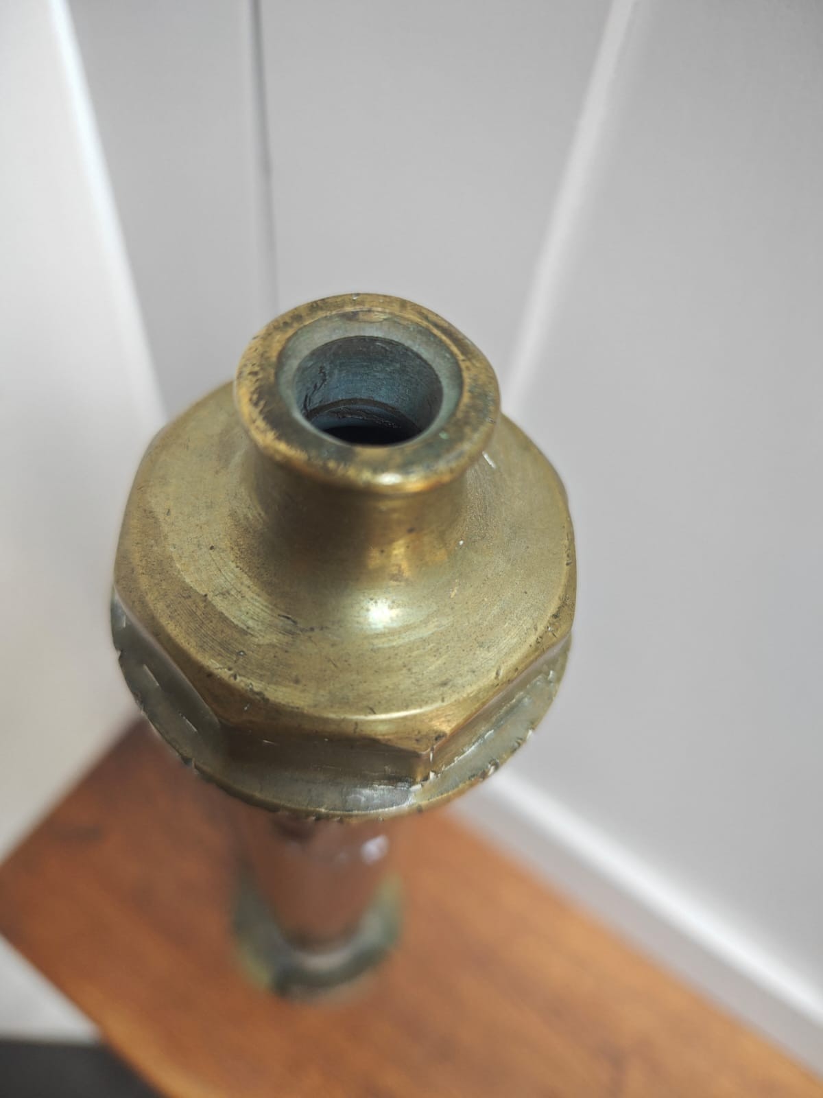 Vintage fire old brass copper bronze hose nozzle end