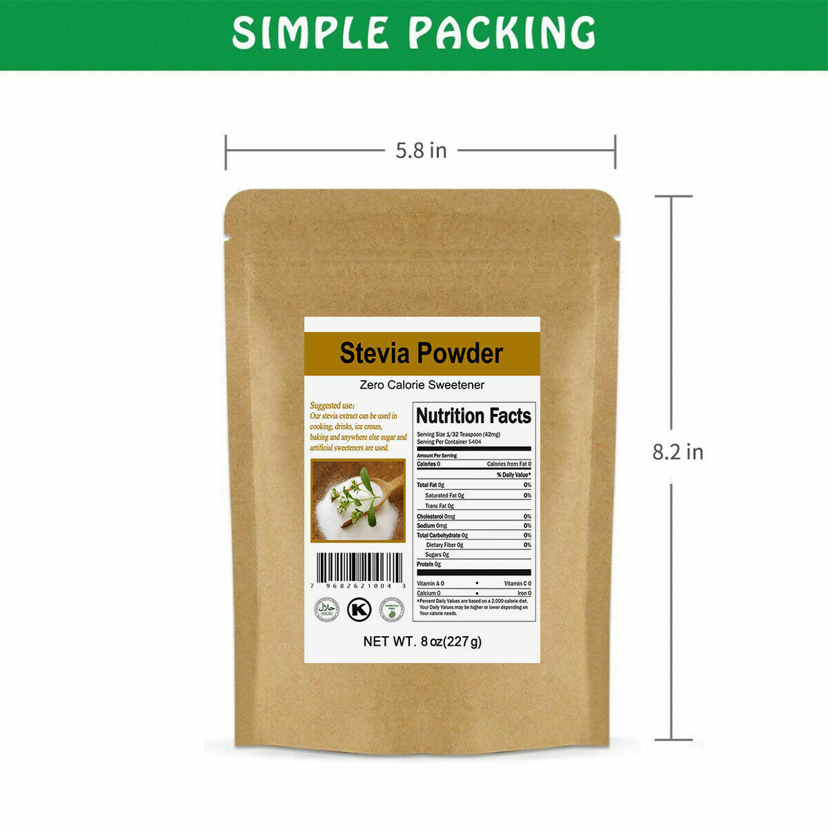 CCnature Better Pure Stevia Extract Powder Natural Sweetener 0 Cal Substitute