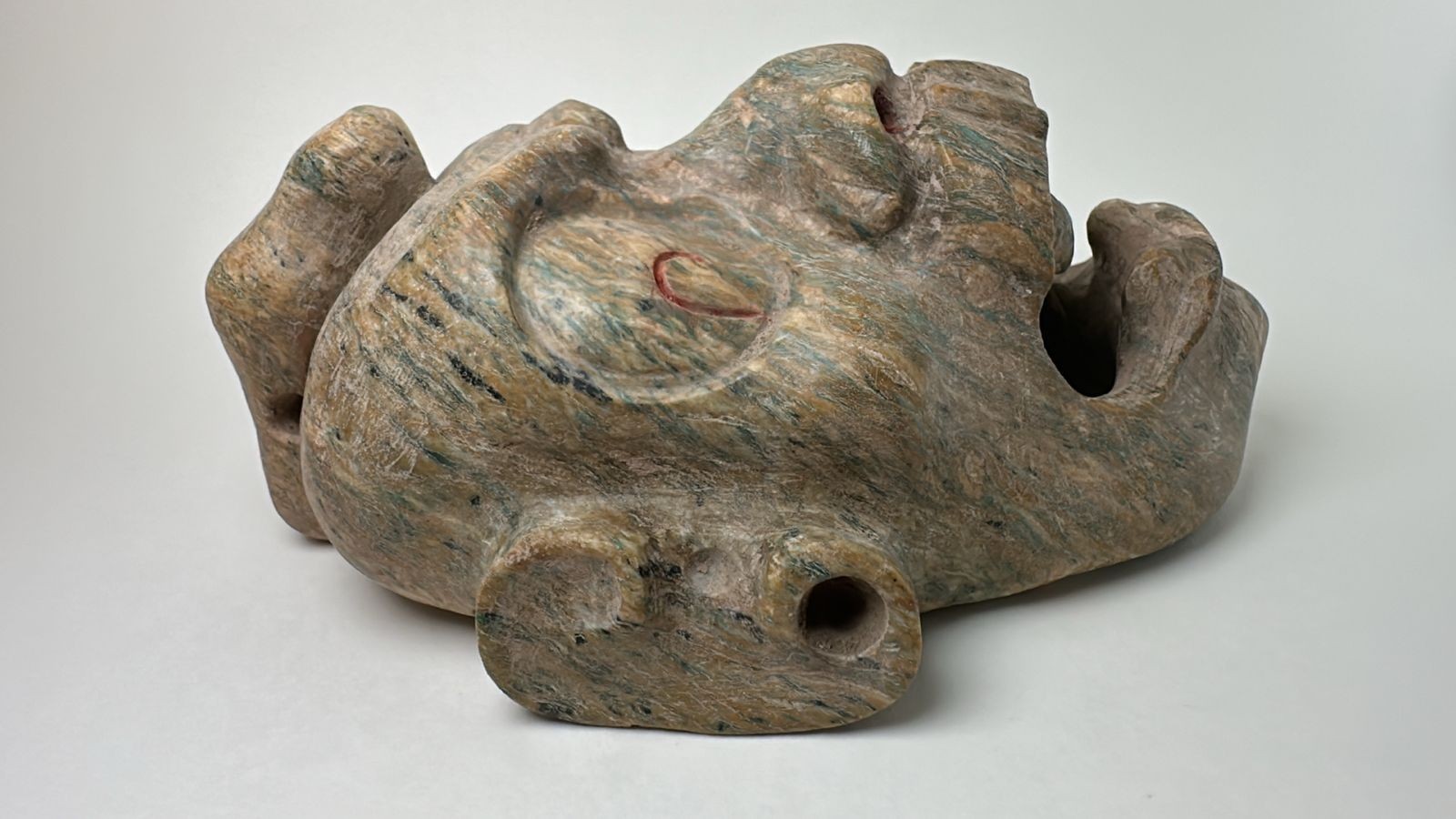 Precolumbian Mayan Stone Chacc God Face Pectoral Pendant 700 AD 1200 AD