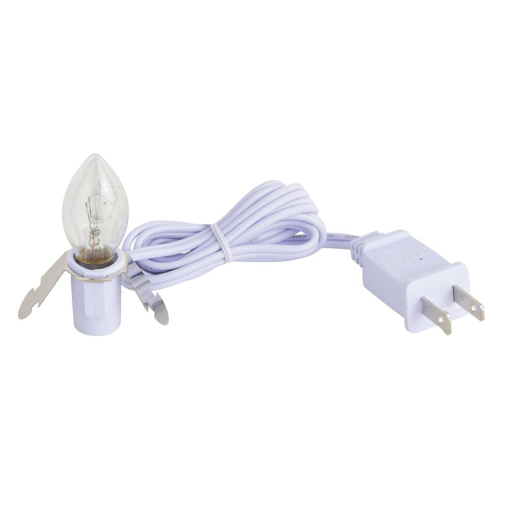 New C7 Replacement Light Cord for blow mold, 3', Socket & Bulb Outdoor W/Fuse