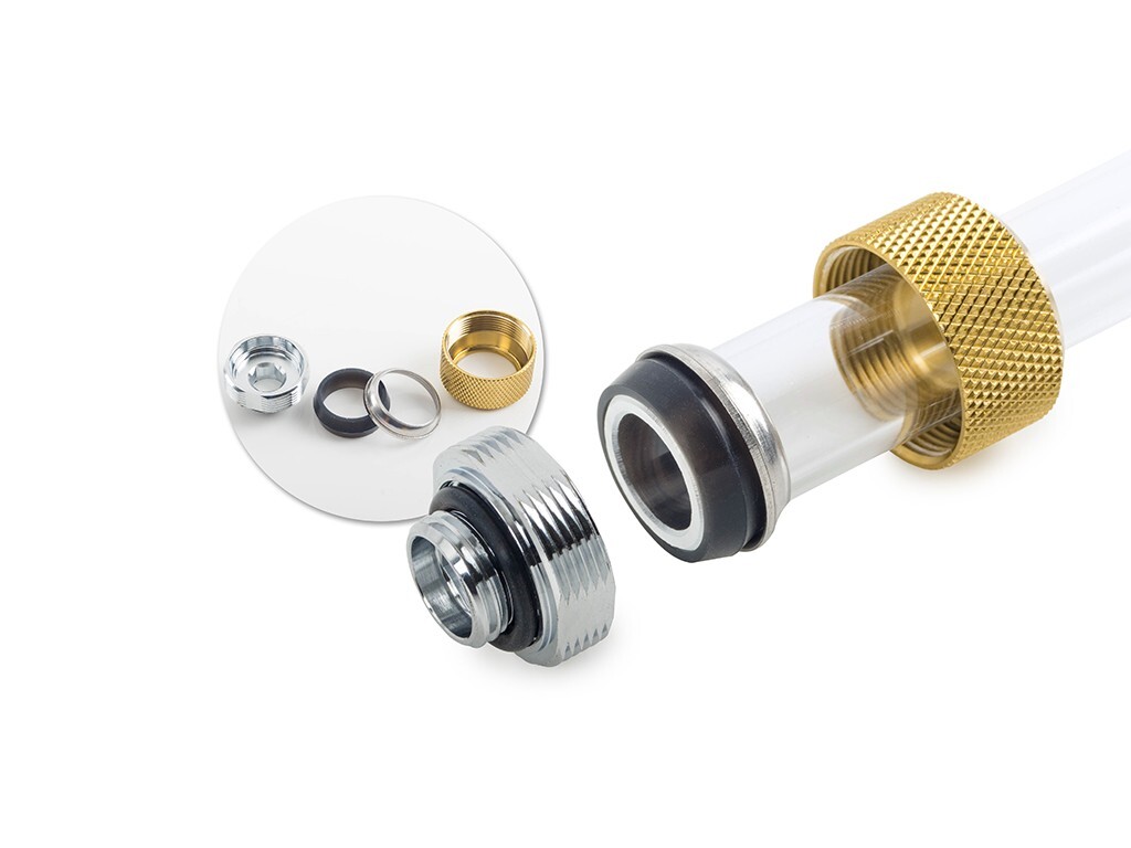 Bitspower G1/4" True Brass Advanced Hard Tube Fitting OD 16MM (4PCS) - Gold