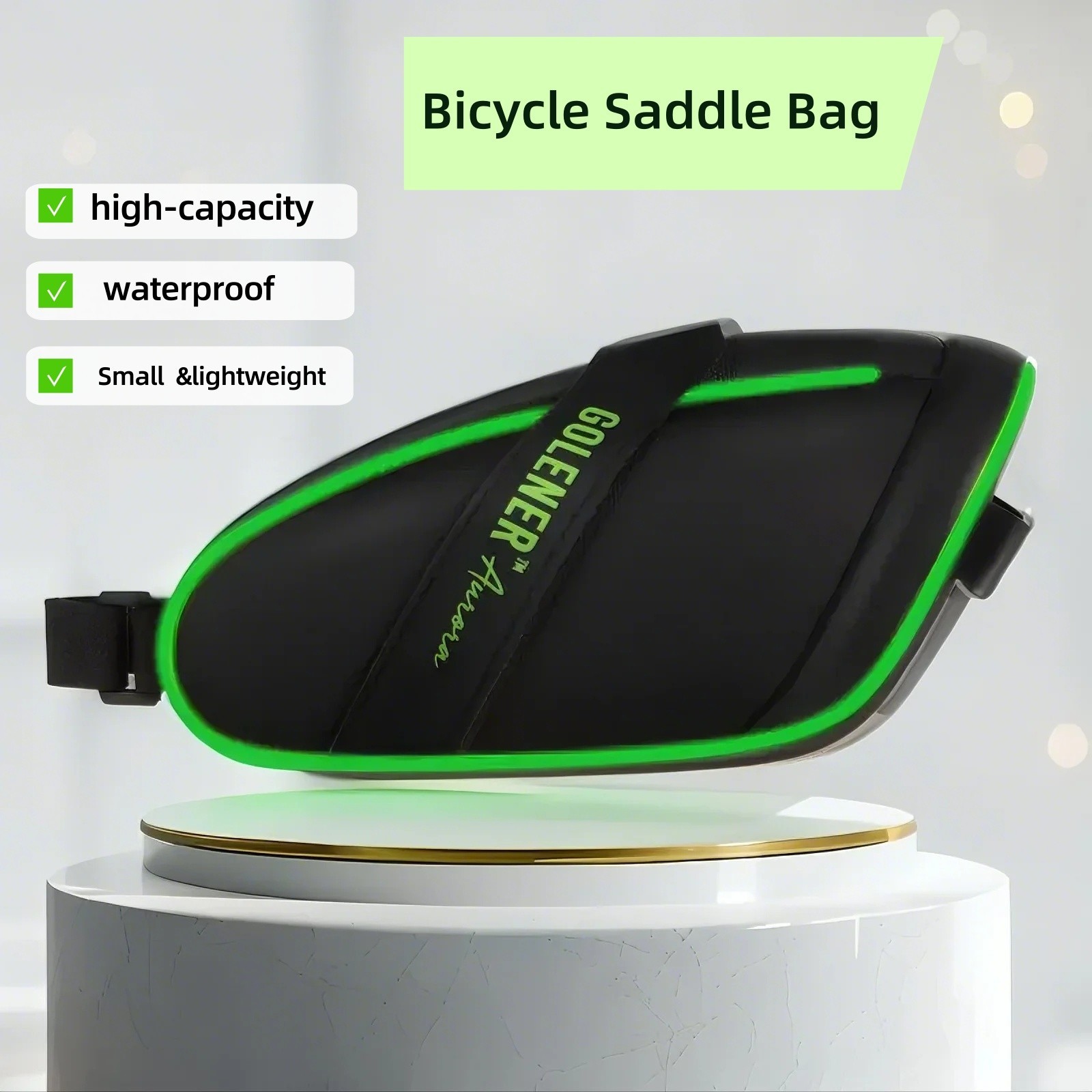 Bicycle Saddle Bag with Luminous Strips - Under Seat Storage Pouch for Cycling
